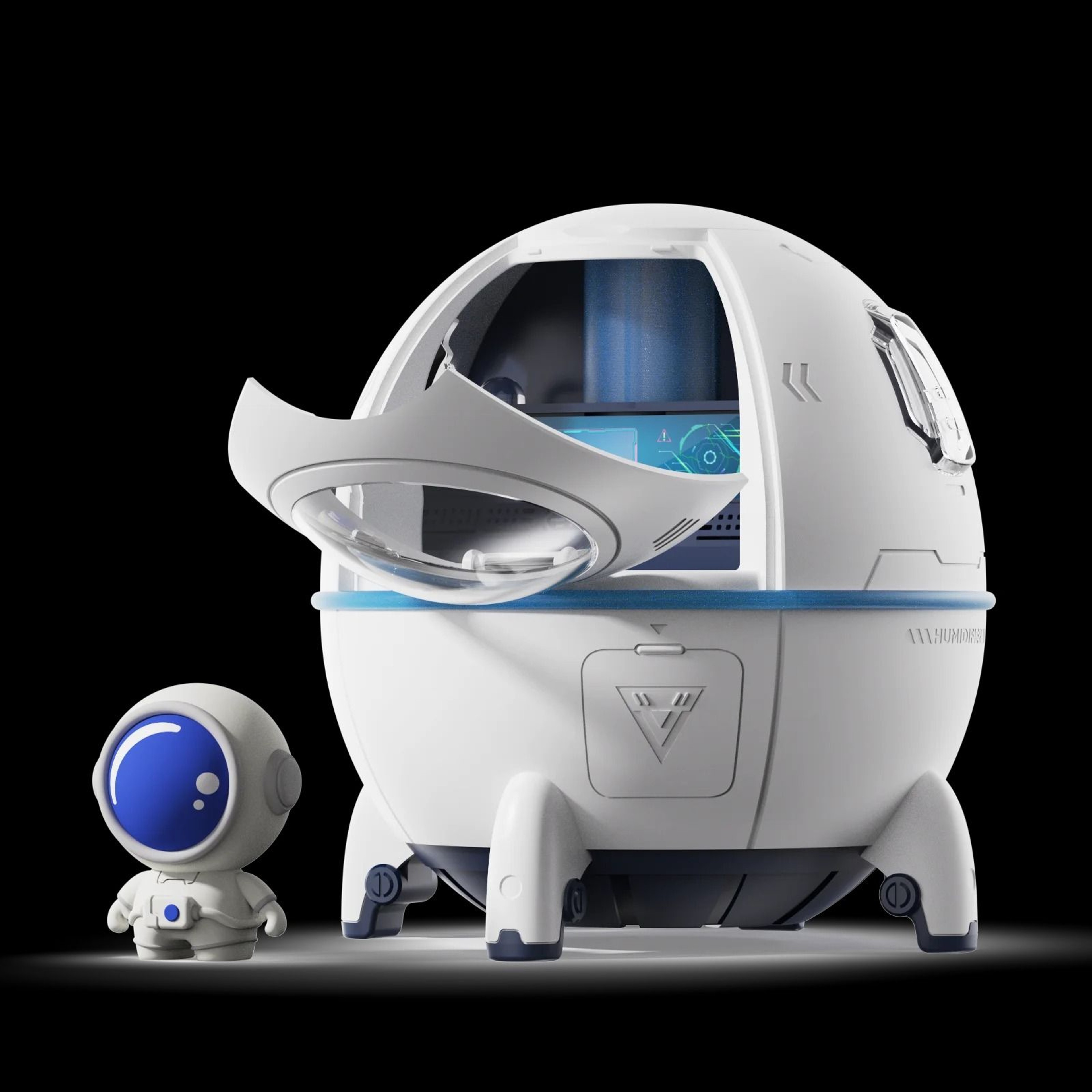 220ML 74oz Space Capsule Air Humidifier Colorful Night Light 6