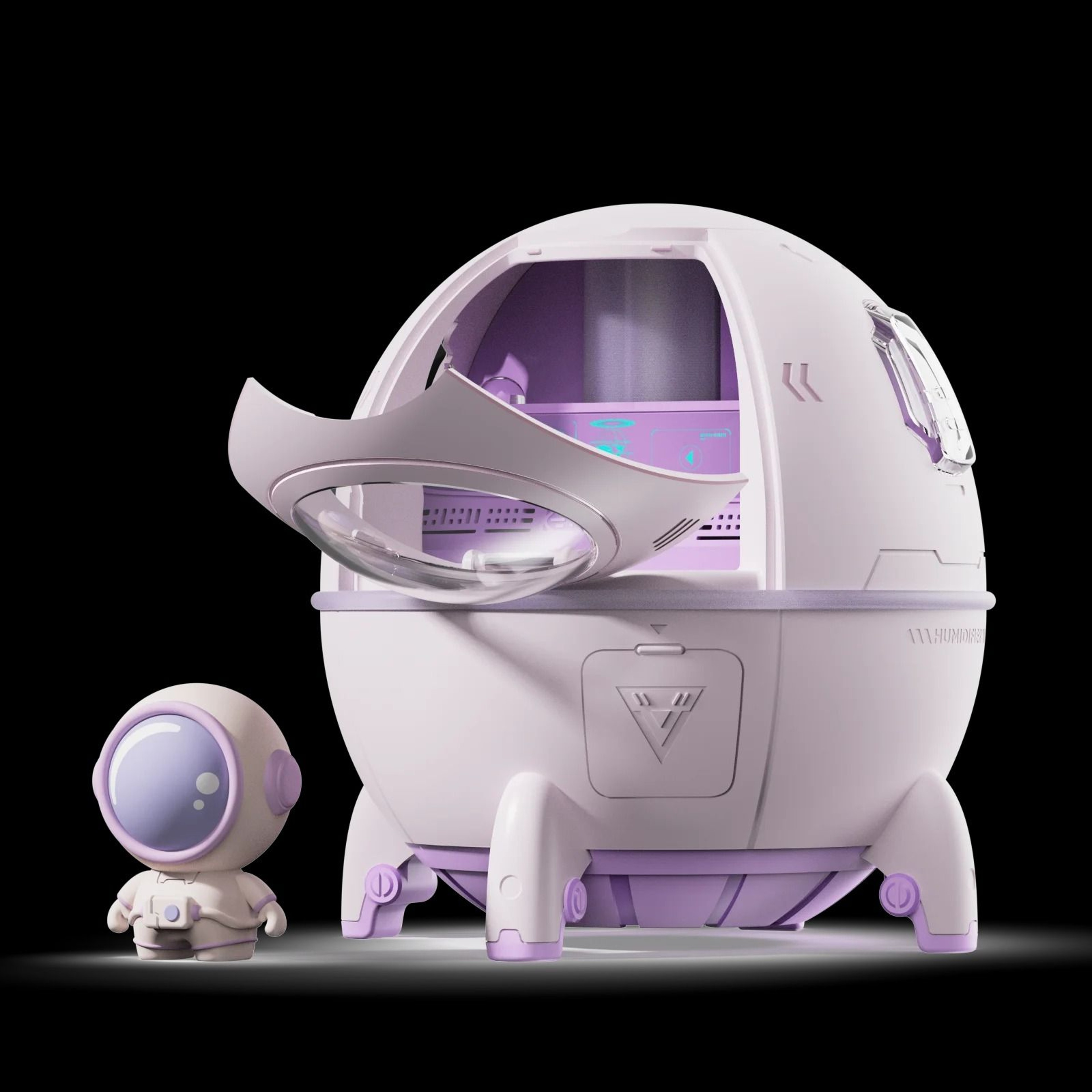 220ML 74oz Space Capsule Air Humidifier Colorful Night Light 7