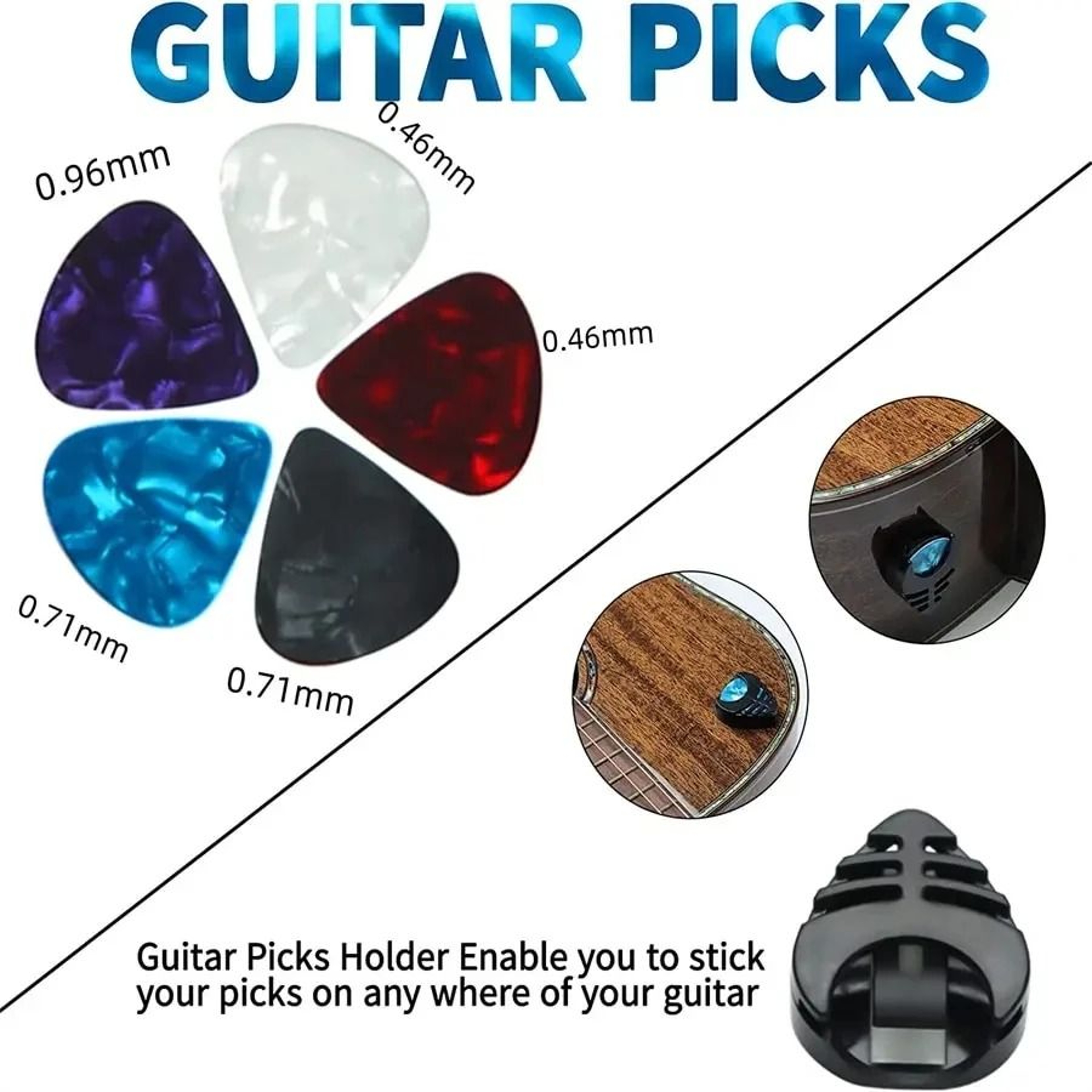 7 Piece Guitar Capo Set With 5 Picks And 1 Holder 2