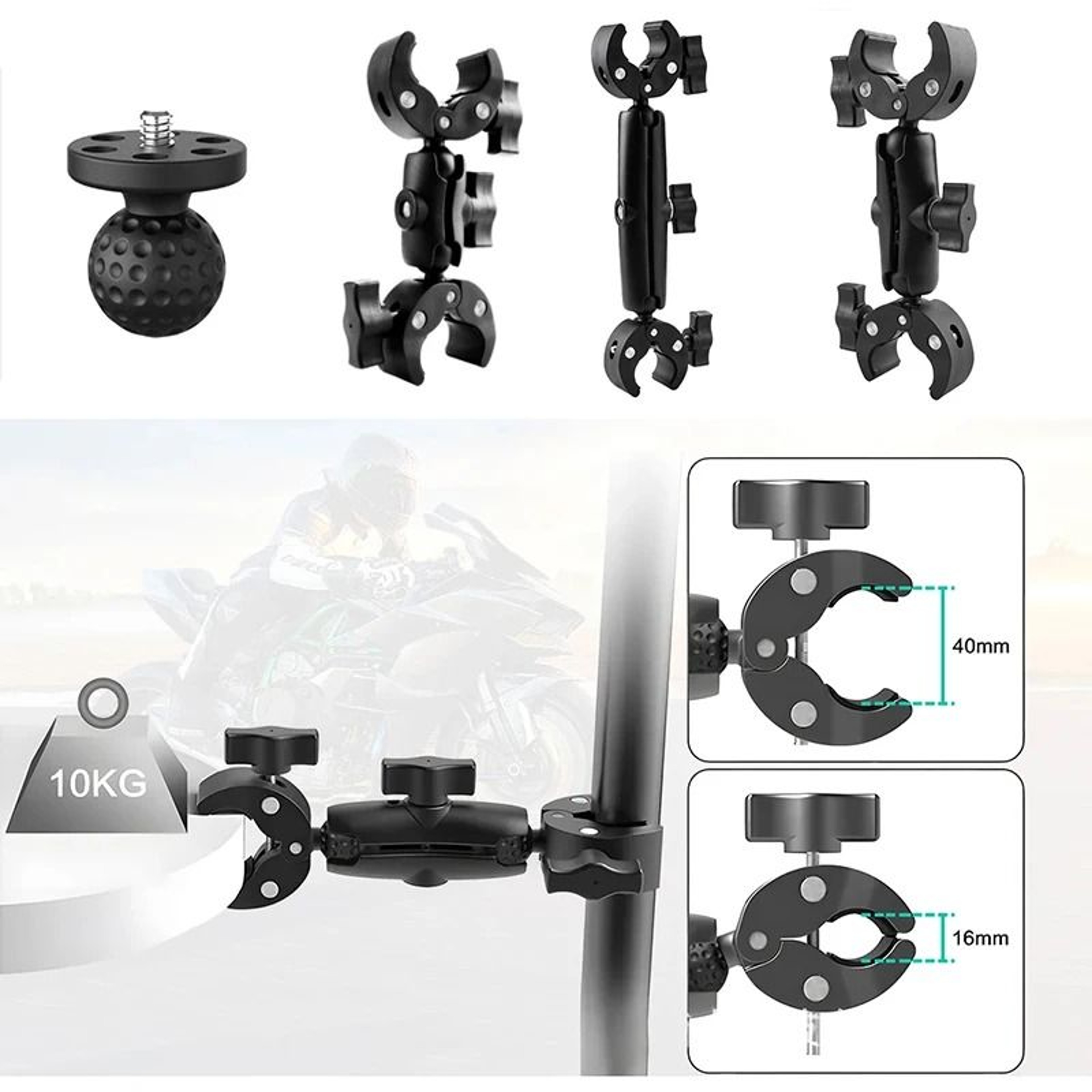 Double Clamp Camera Mount For Motorcycles And Handlebars 5
