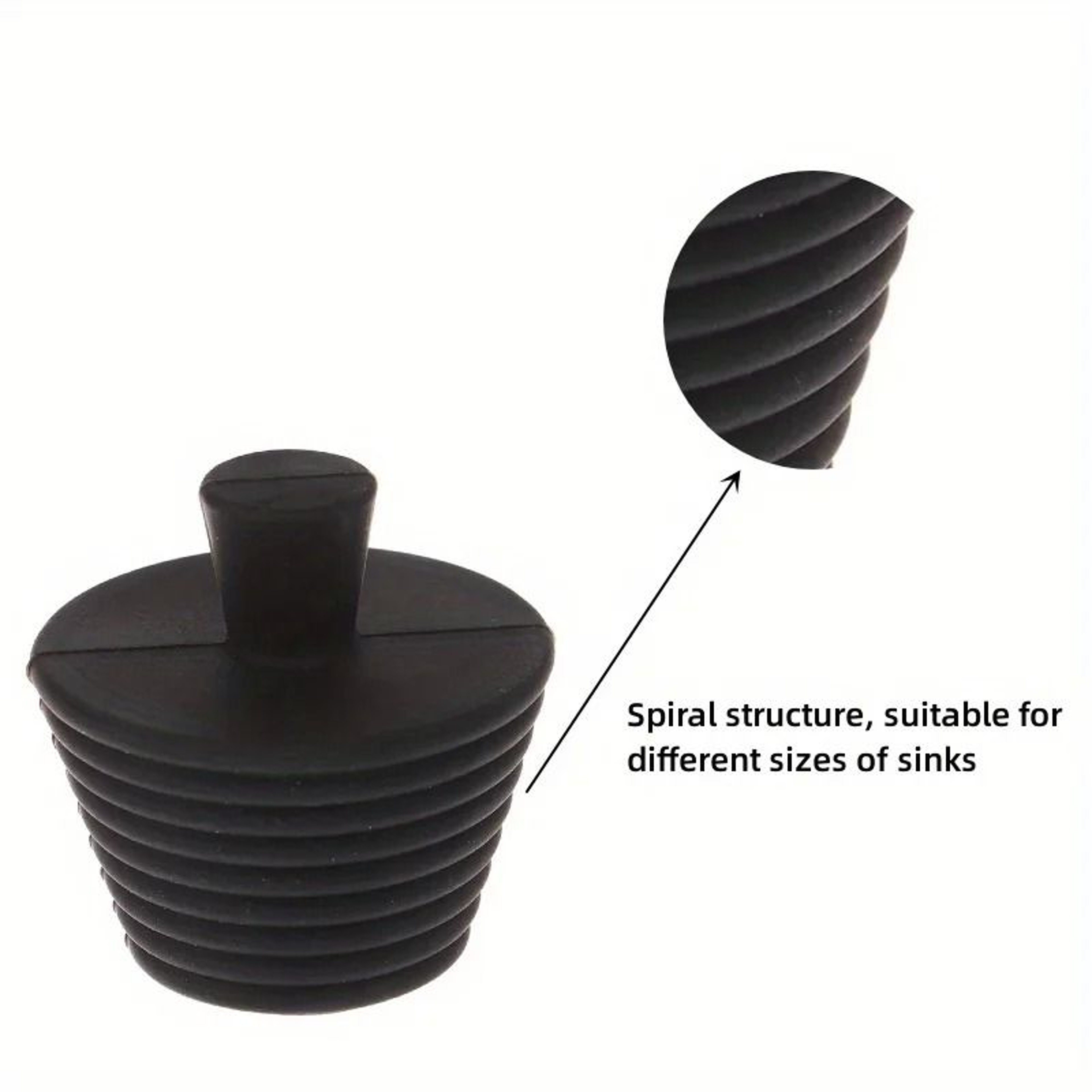 Universal Silicone Spiral Bathtub Drain Plug 1
