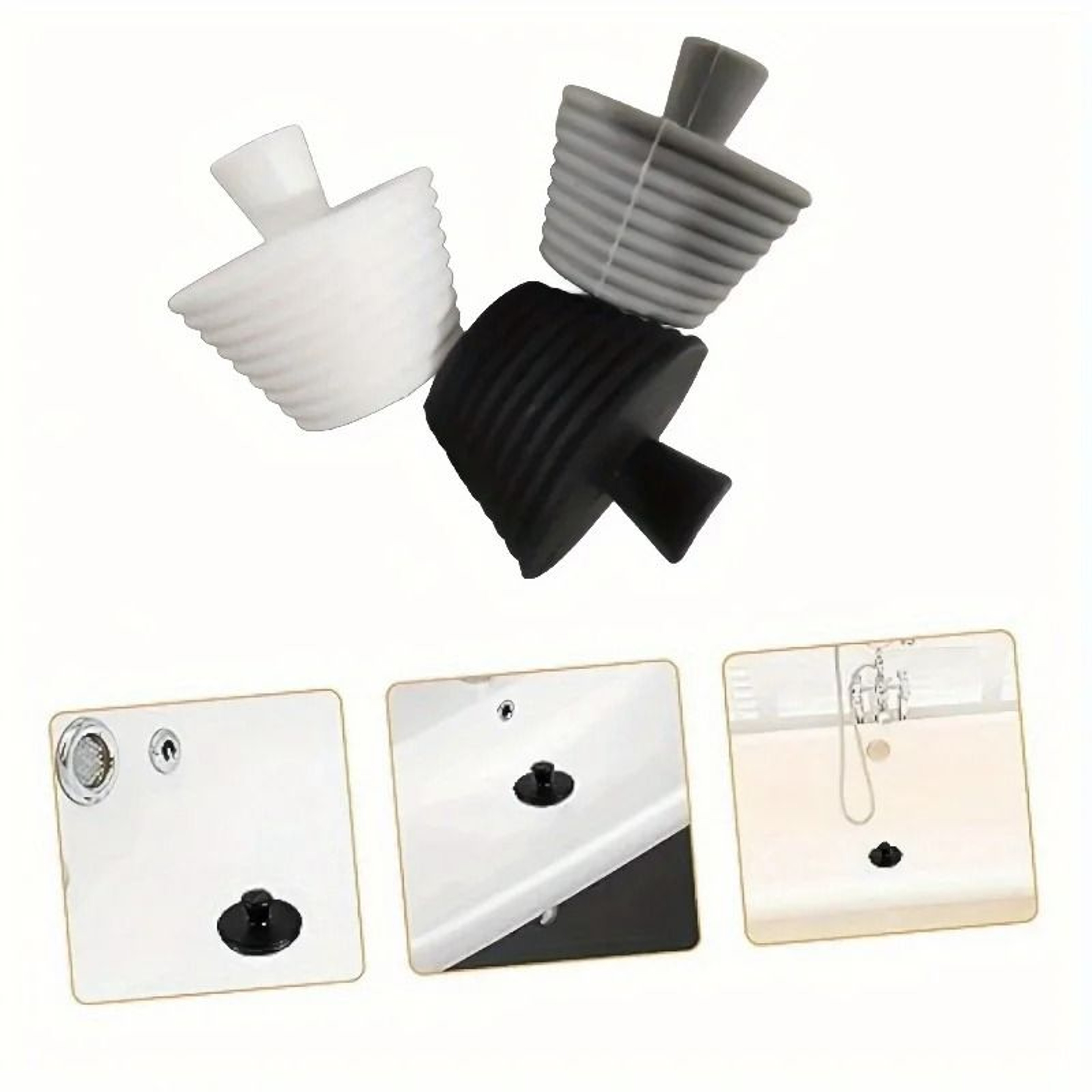 Universal Silicone Spiral Bathtub Drain Plug 3