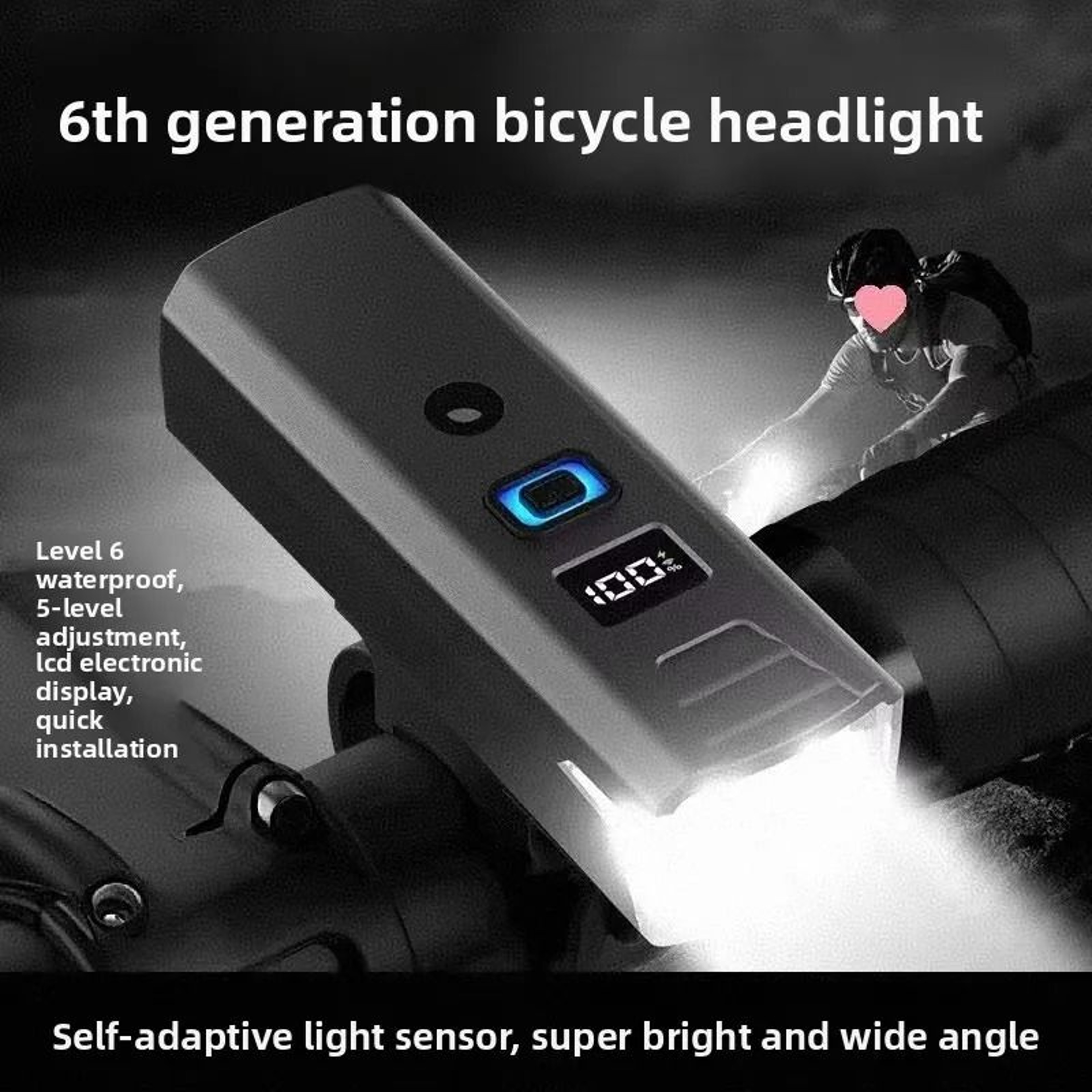 High Brightness Digital Display Bicycle Light 0