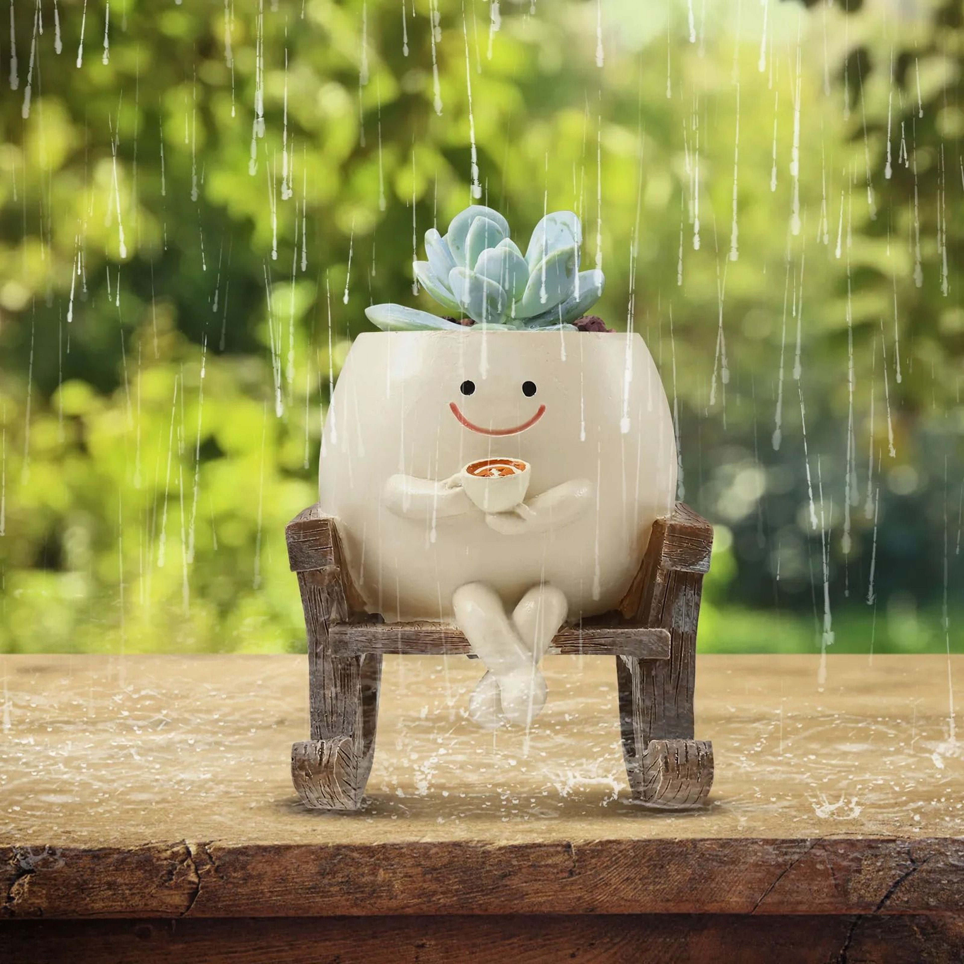 Rocking Chair Smile Face Planter 1