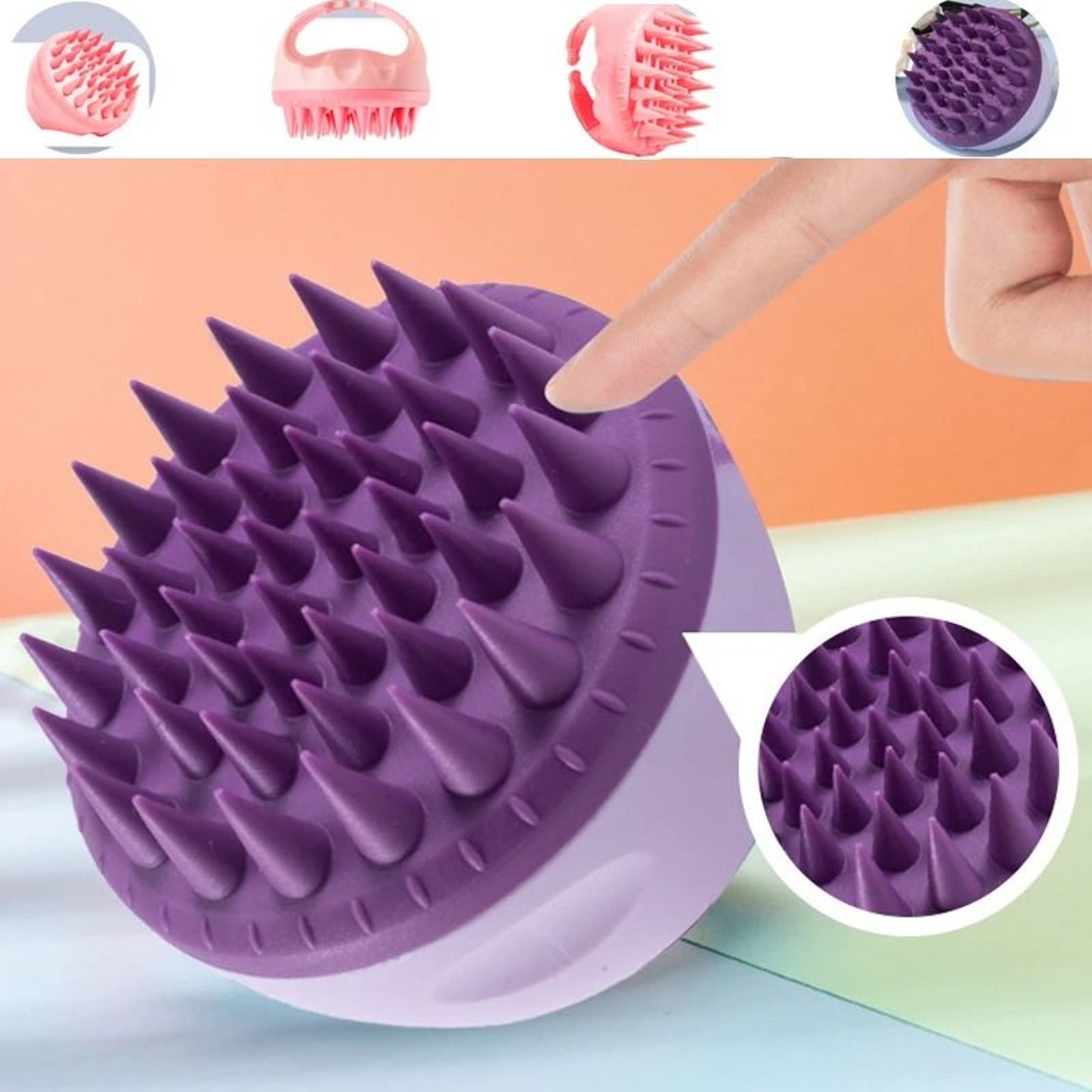 Handheld Silicone Scalp Massage And Shampoo Brush 0