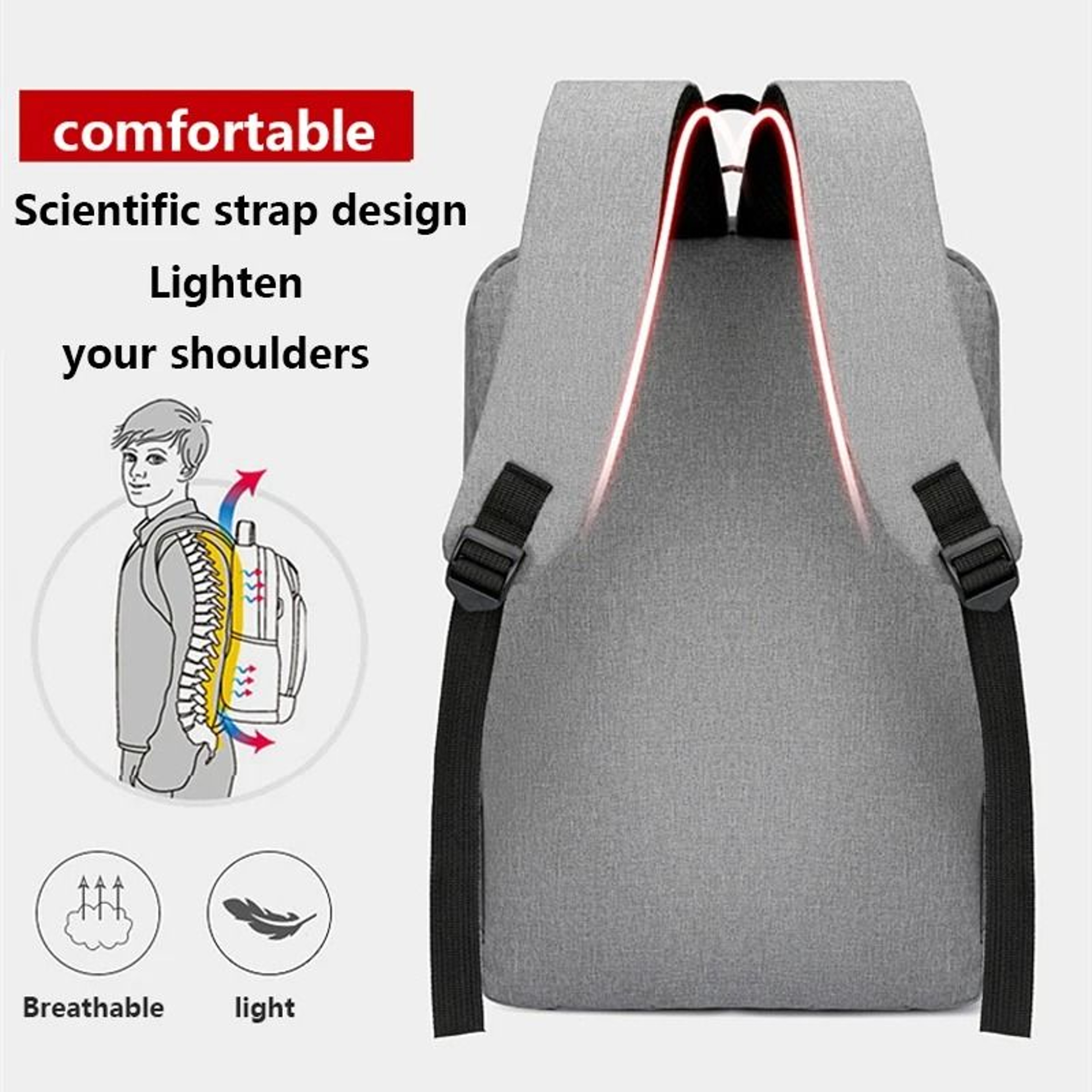 Waterproof Business USB Commuter Back Pack 2