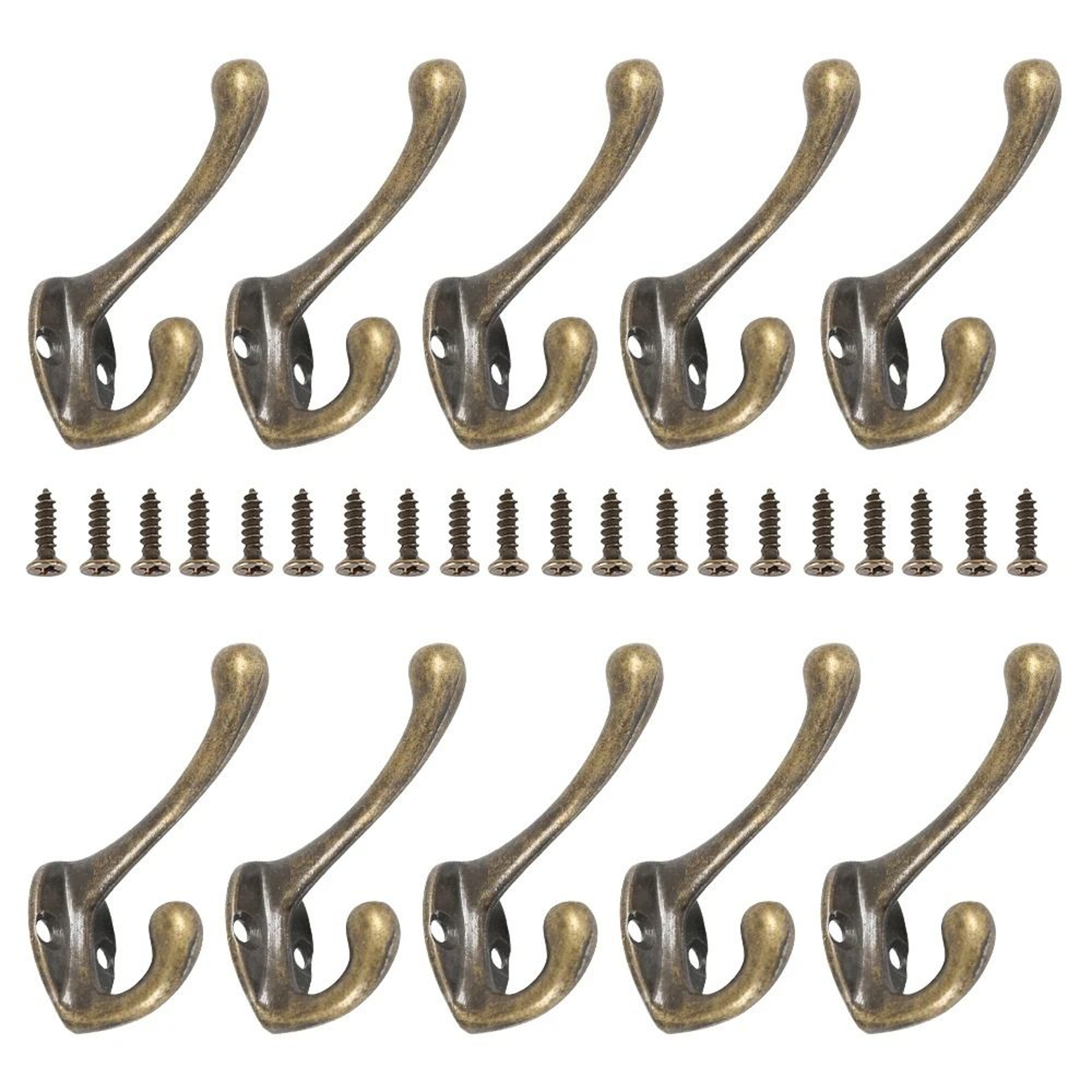 Heavy Duty Wall Mounted Dual Coat Hook Set 0