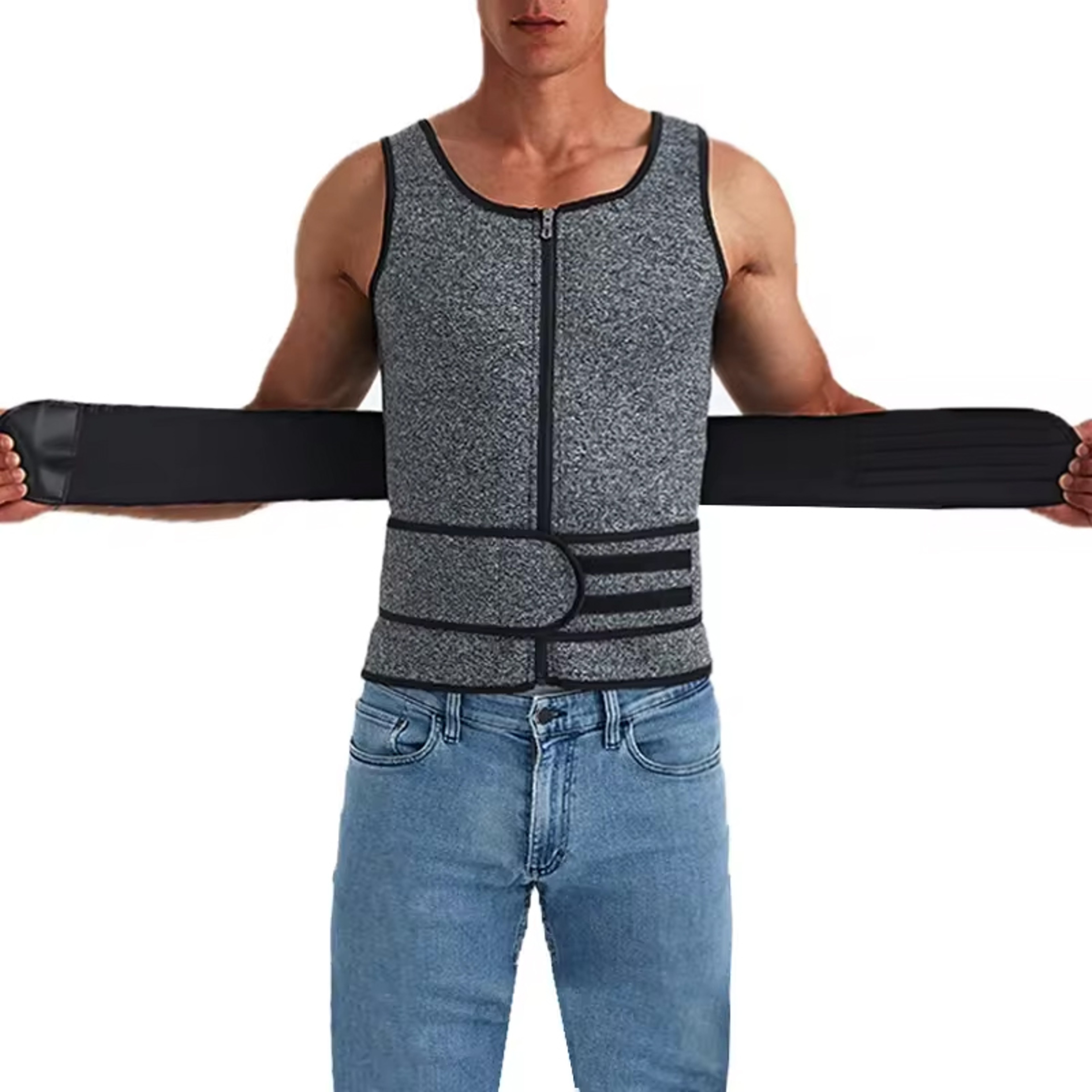 Mens Slimming Sauna Sweat Vest Fat Burner Waist Trainer For Core Shaping 3