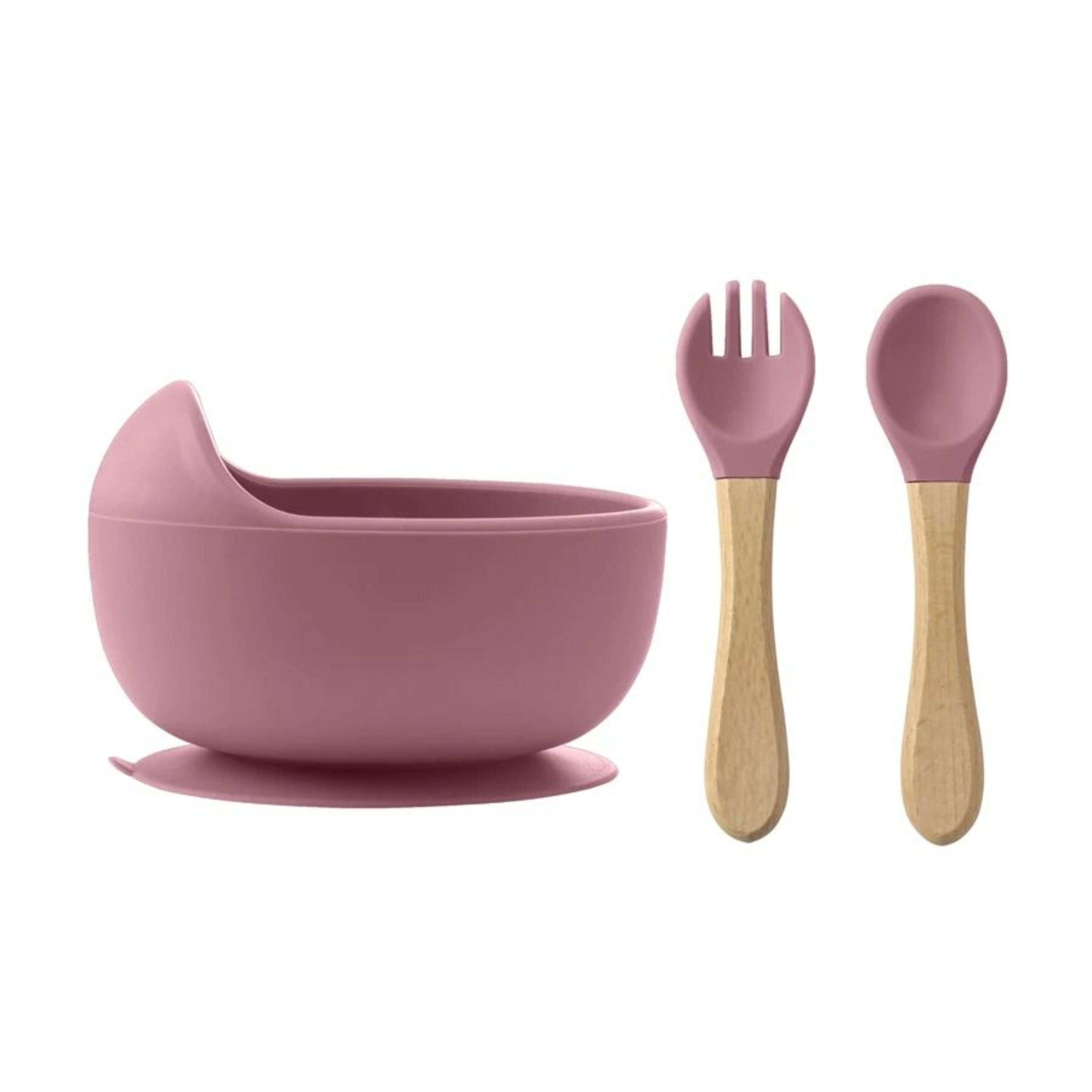 3 Piece Wood And Silicone Kids Feeding Bowl Set 9
