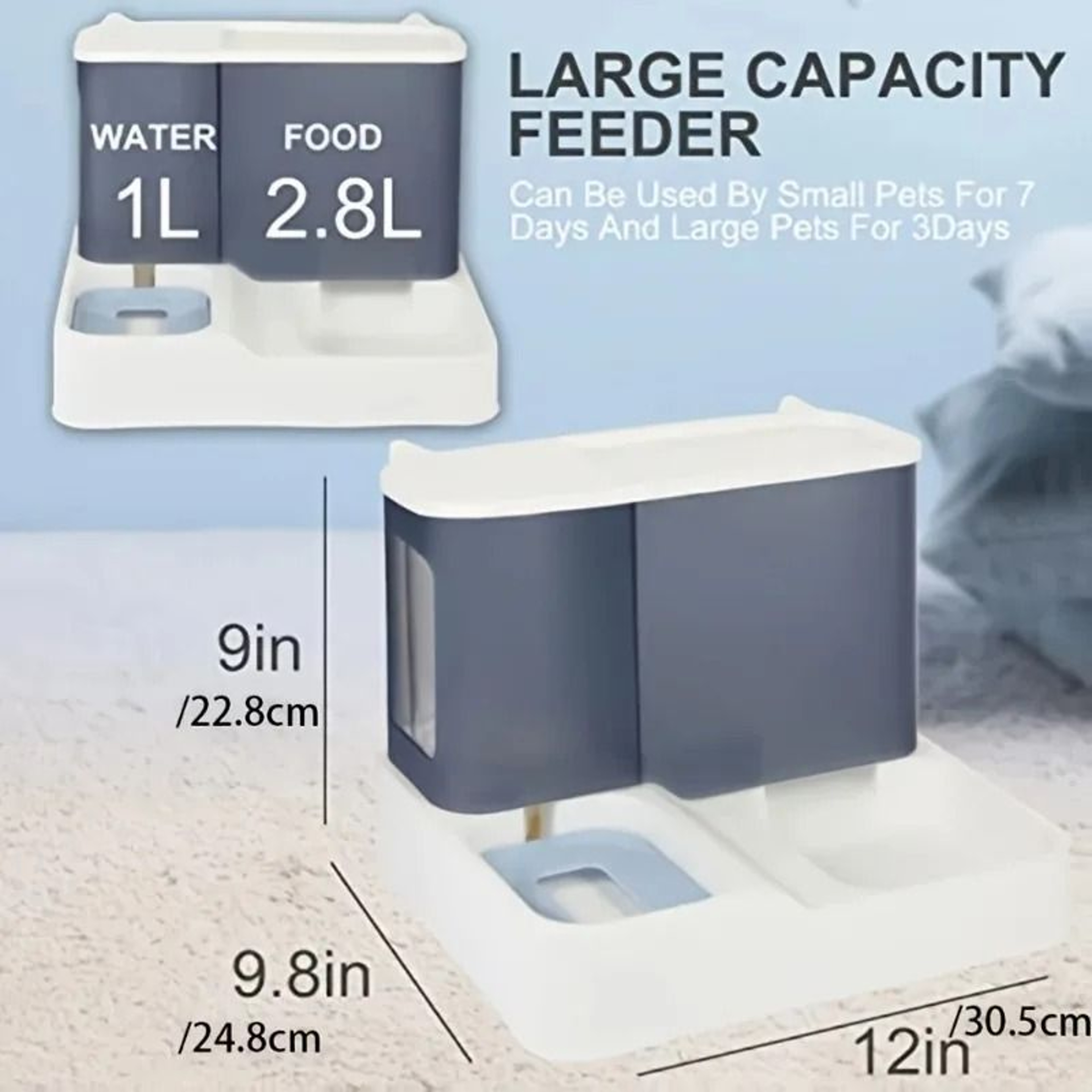 2 In 1 Automatic Pet Gravity Feeder And Waterer 2