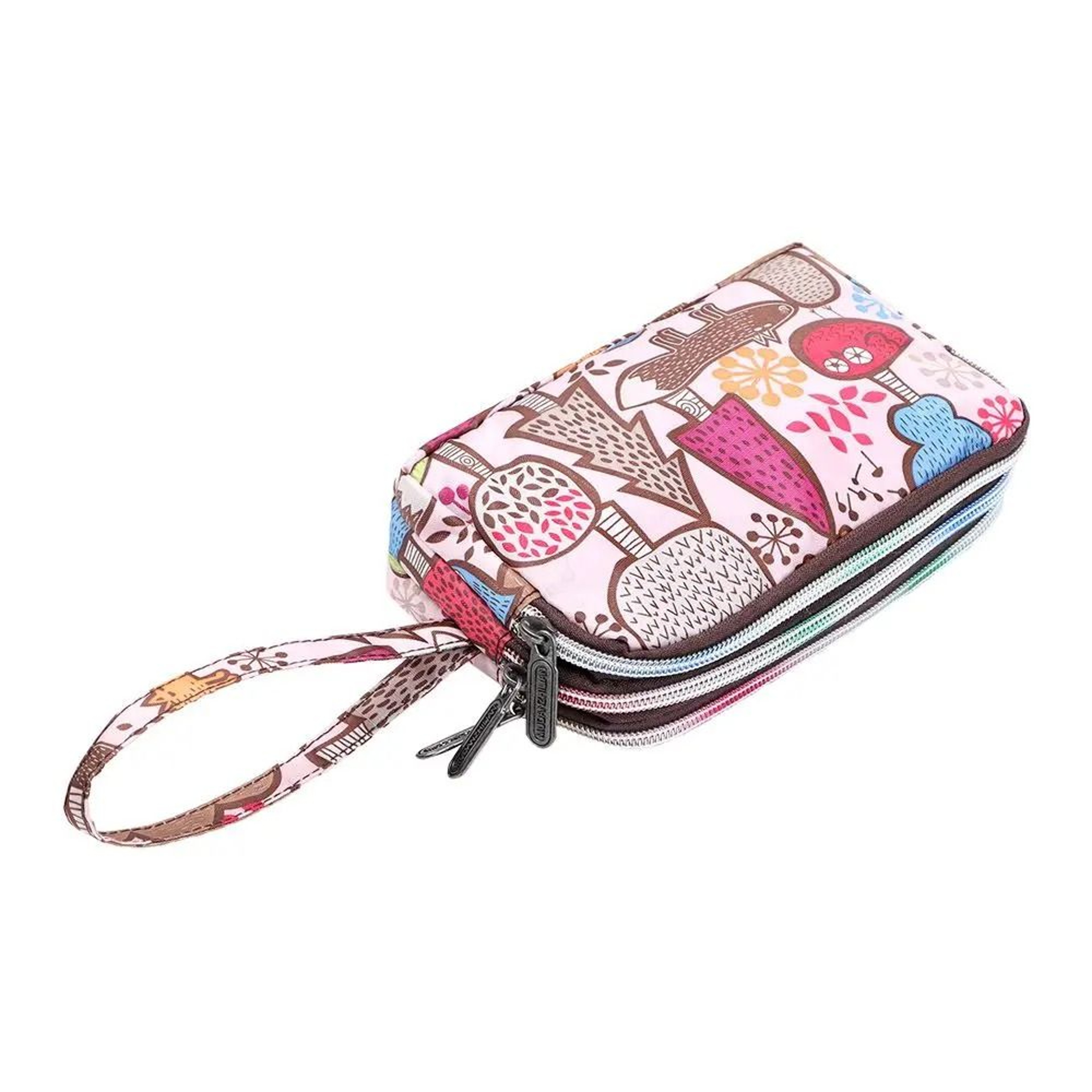 ThreeLayer Floral Canvas Wristlet Bag 9