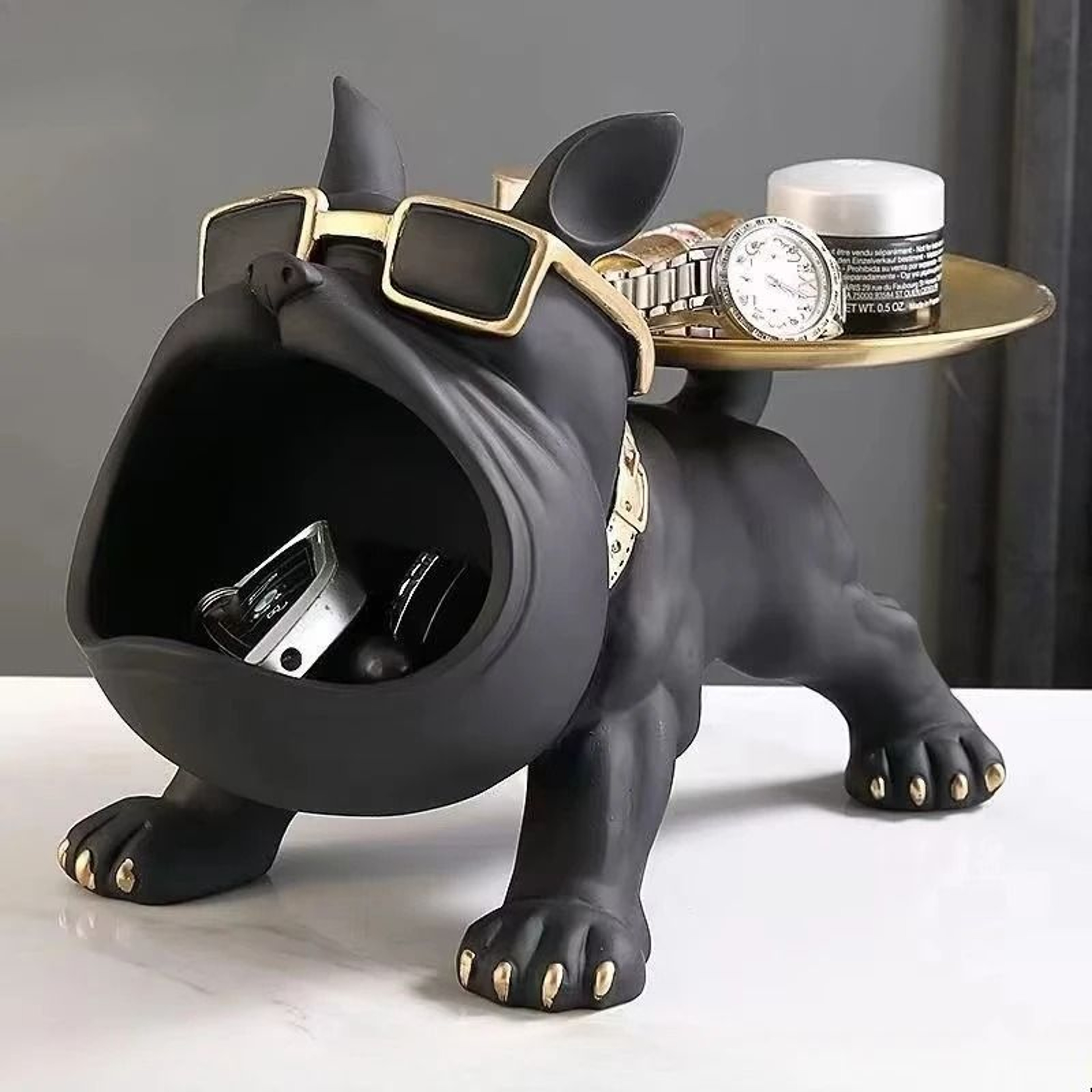 Modern Bulldog Figurine Storage Sculpture And Home Ornament 0