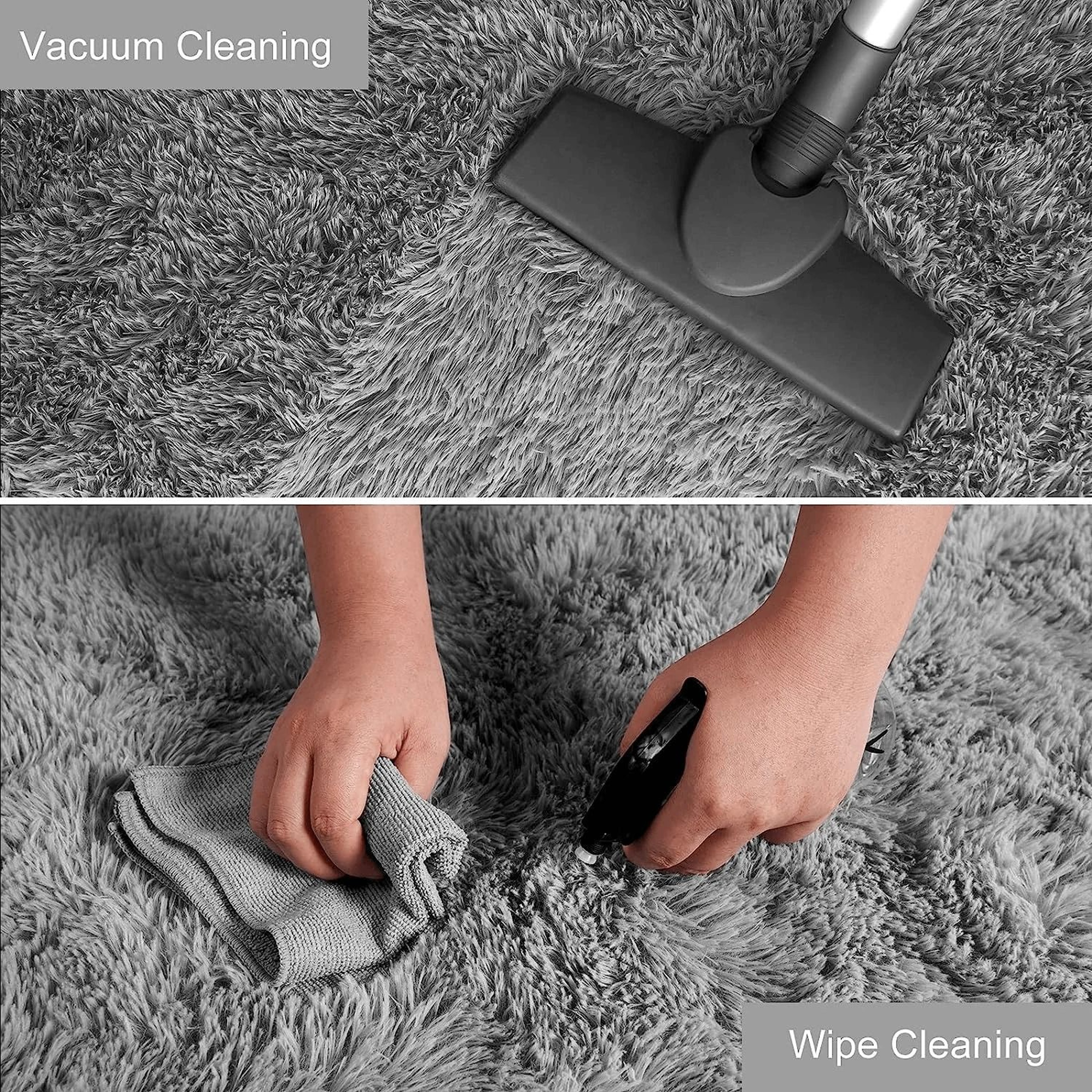 Plush TieDye Shaggy NonSlip Bedside Rug 3