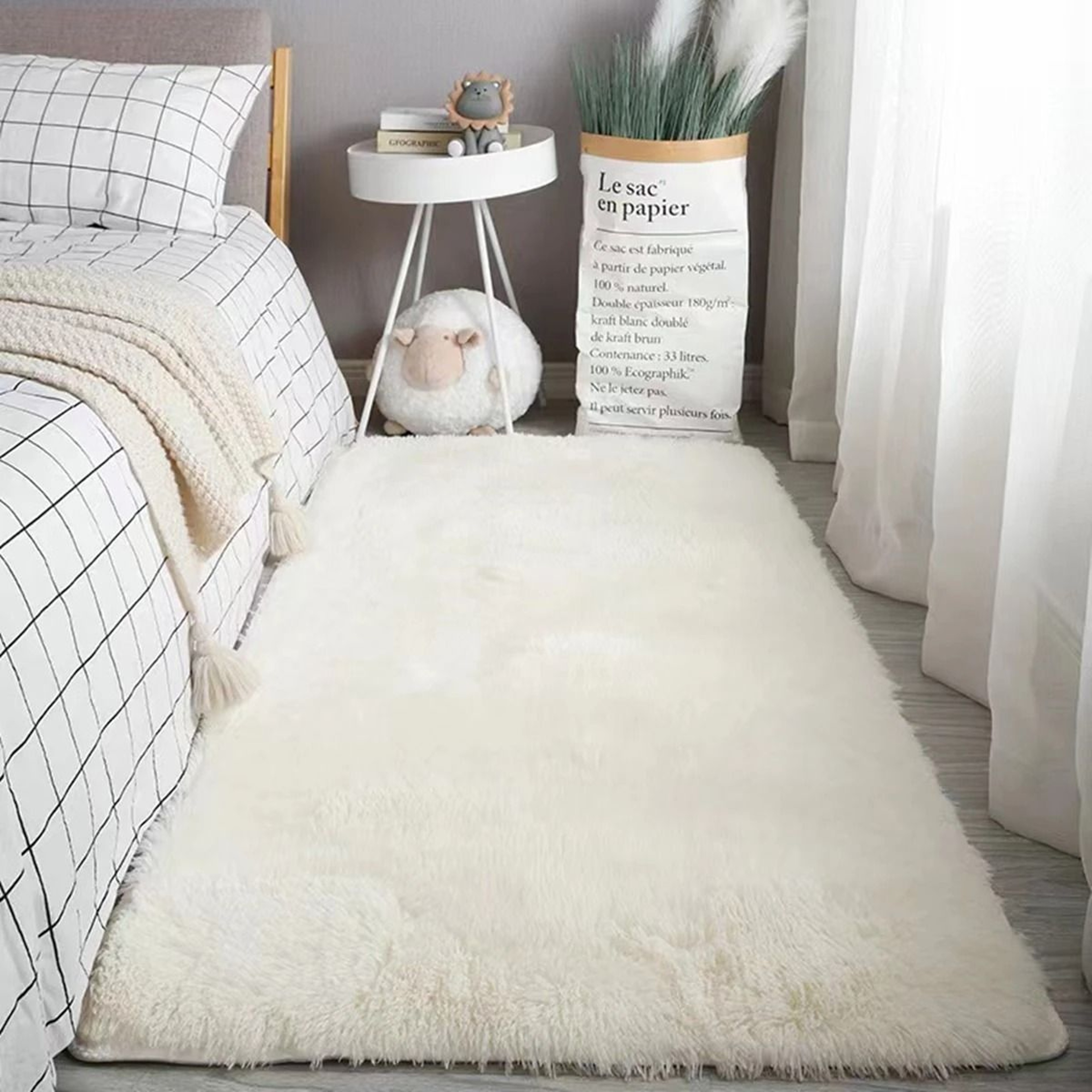 Plush TieDye Shaggy NonSlip Bedside Rug 6