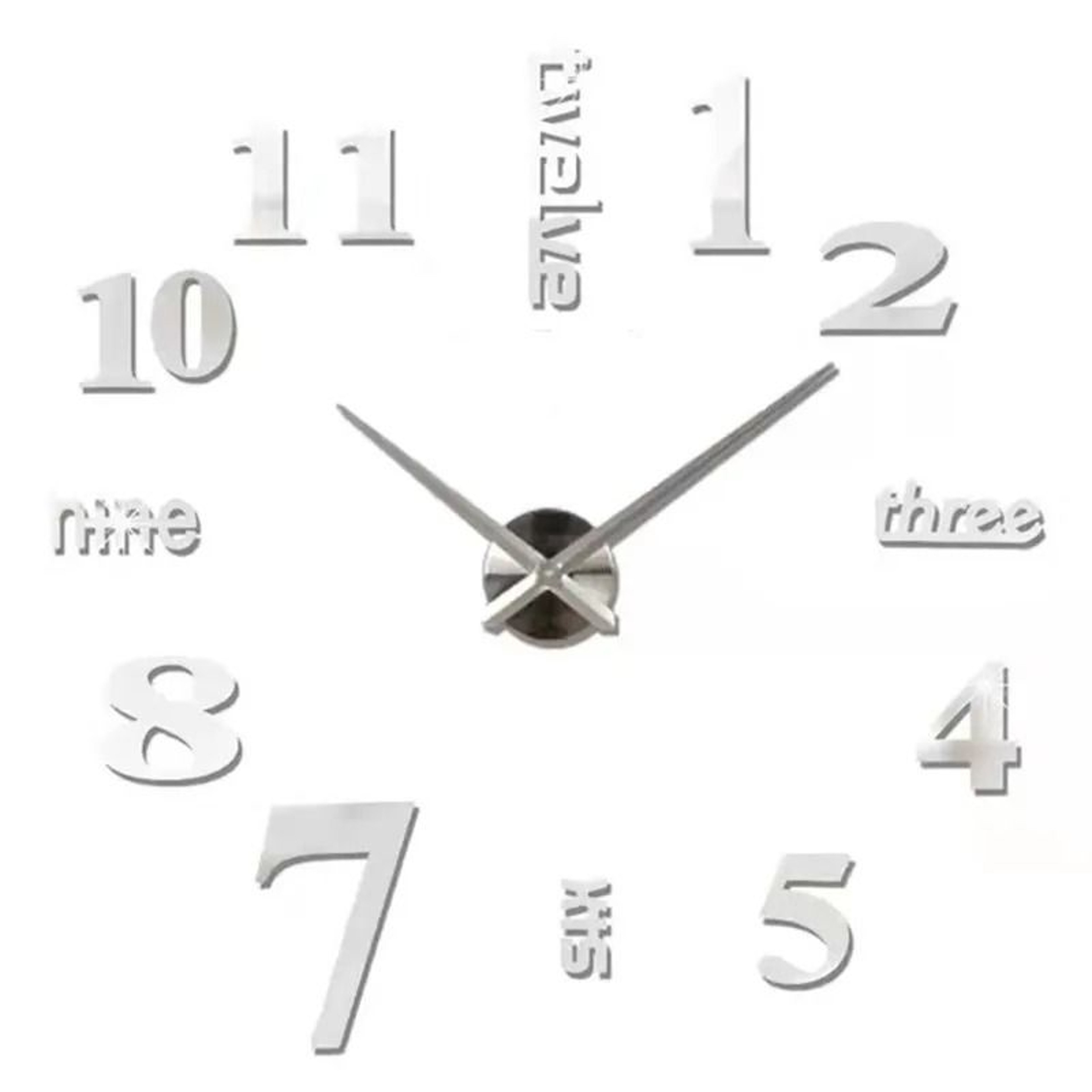 Contemporary 3D Oversized DIY Mirror Wall Clock 24