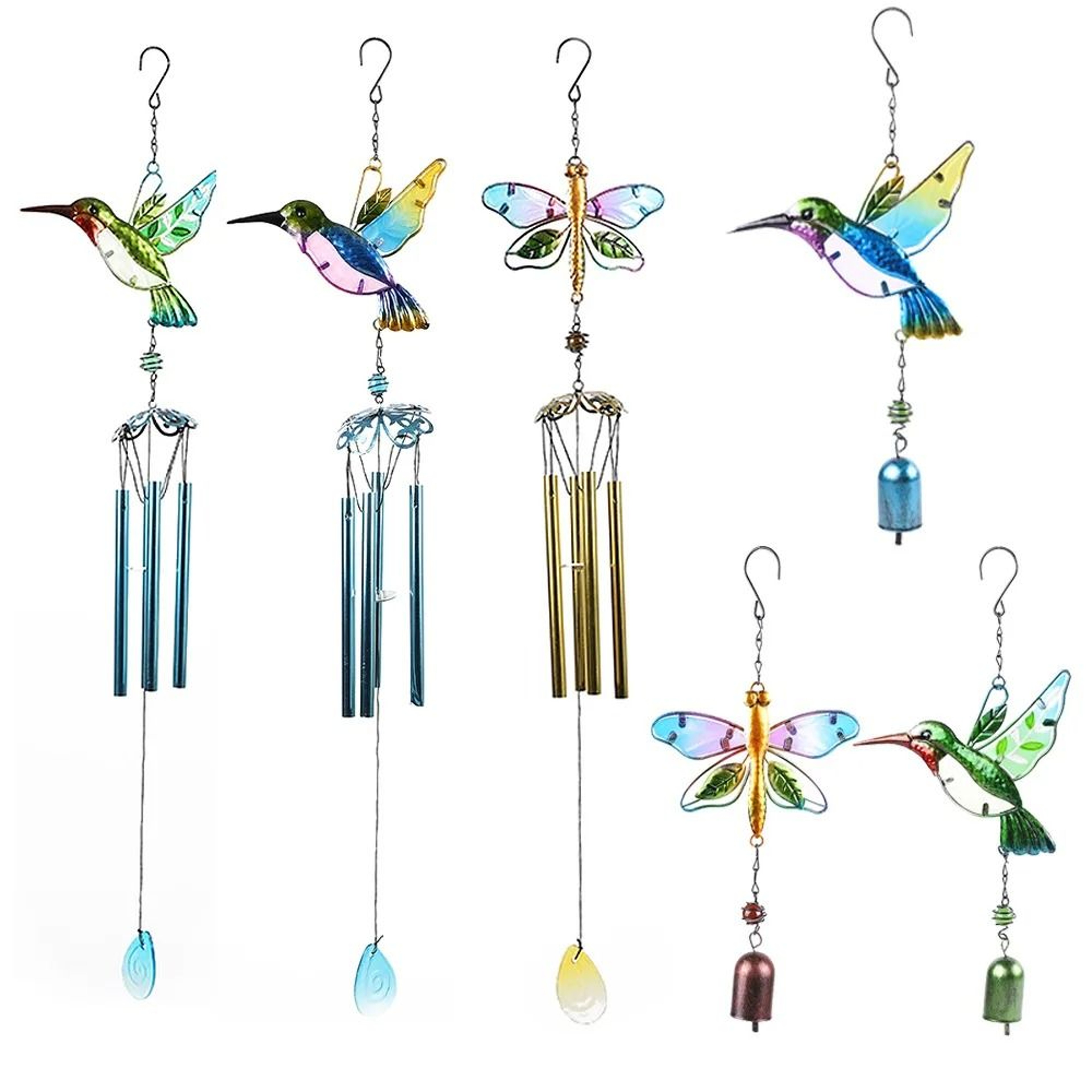 Artisanal Architectural Hummingbird And Dragonfly Wind Chime 0