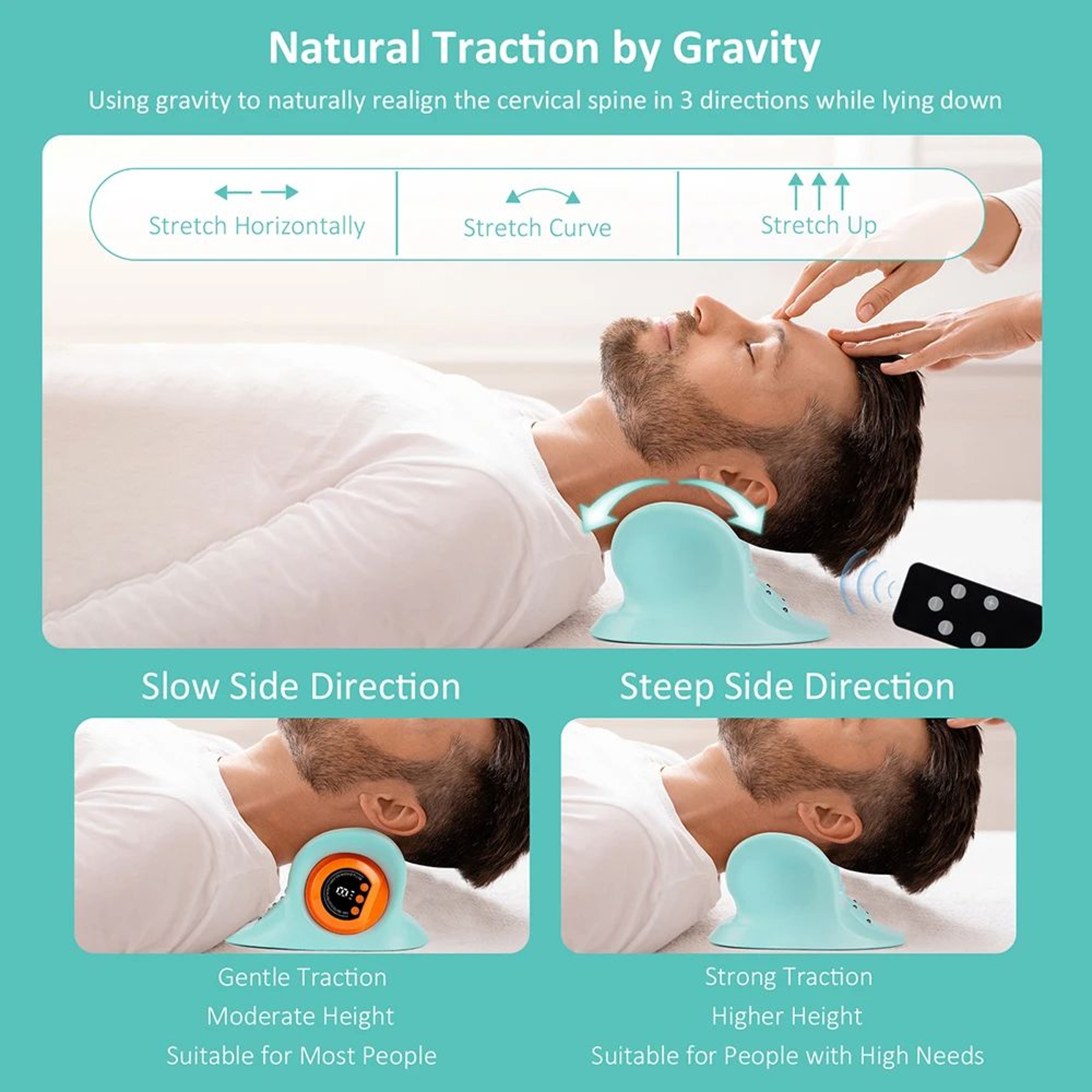 Electric Neck Cervical Massager Head Pillow Ergonomic Neck Support Stretcher With Vibration  Kneadi 3