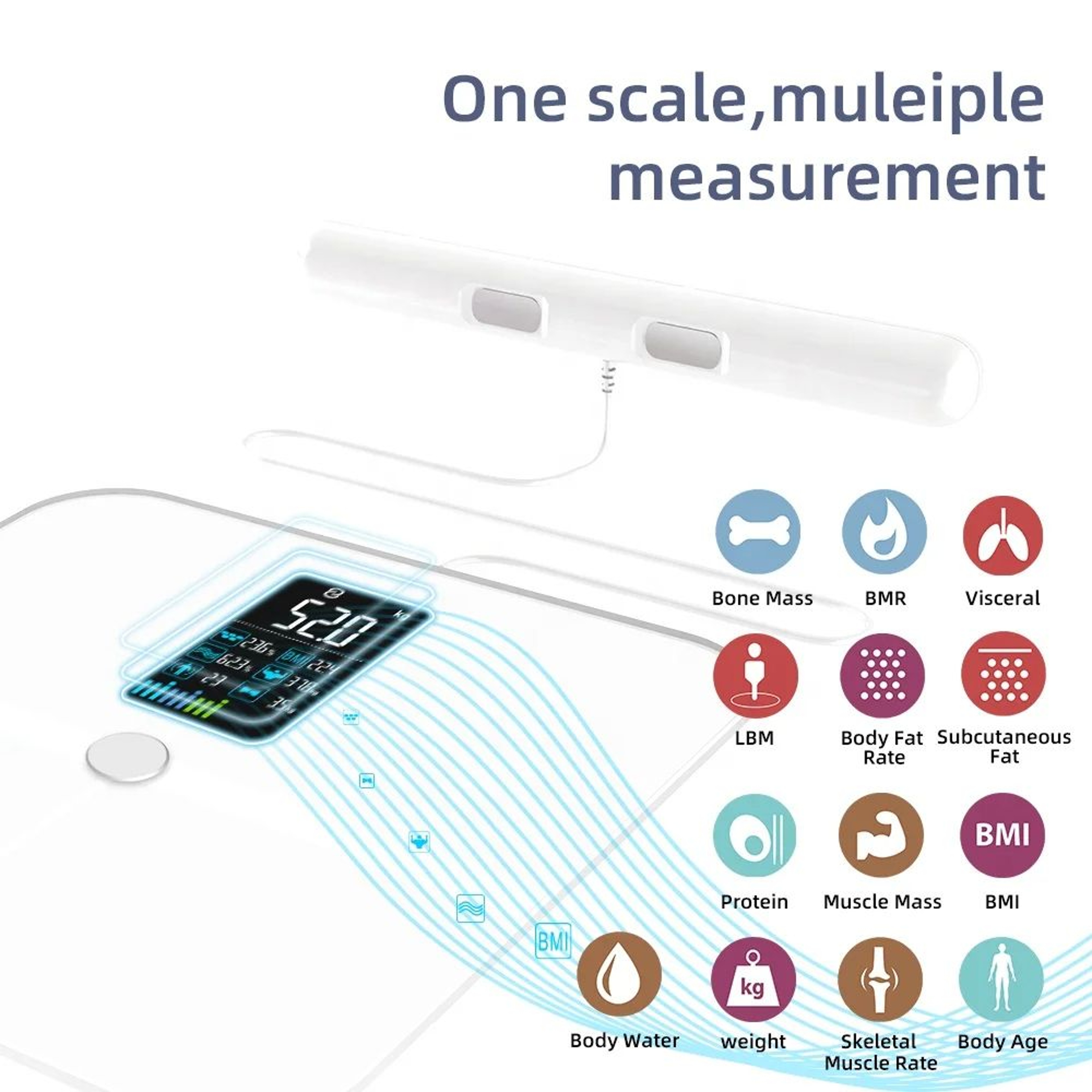 Smart Bioimpedance Scale Highly Accurate Digital Display Body Fat Scale Body Composition Analyzer S 1
