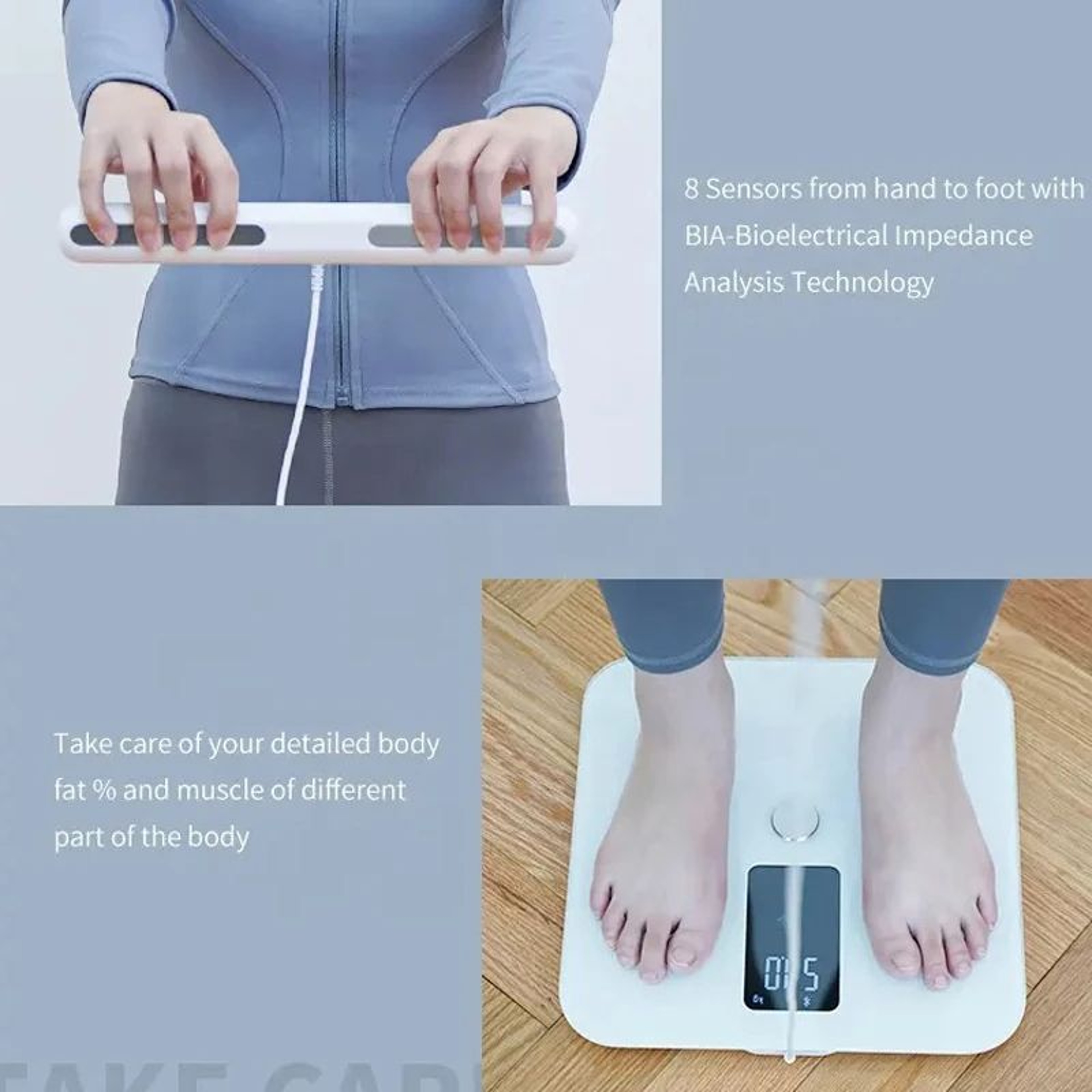 Smart Bioimpedance Scale Highly Accurate Digital Display Body Fat Scale Body Composition Analyzer S 2