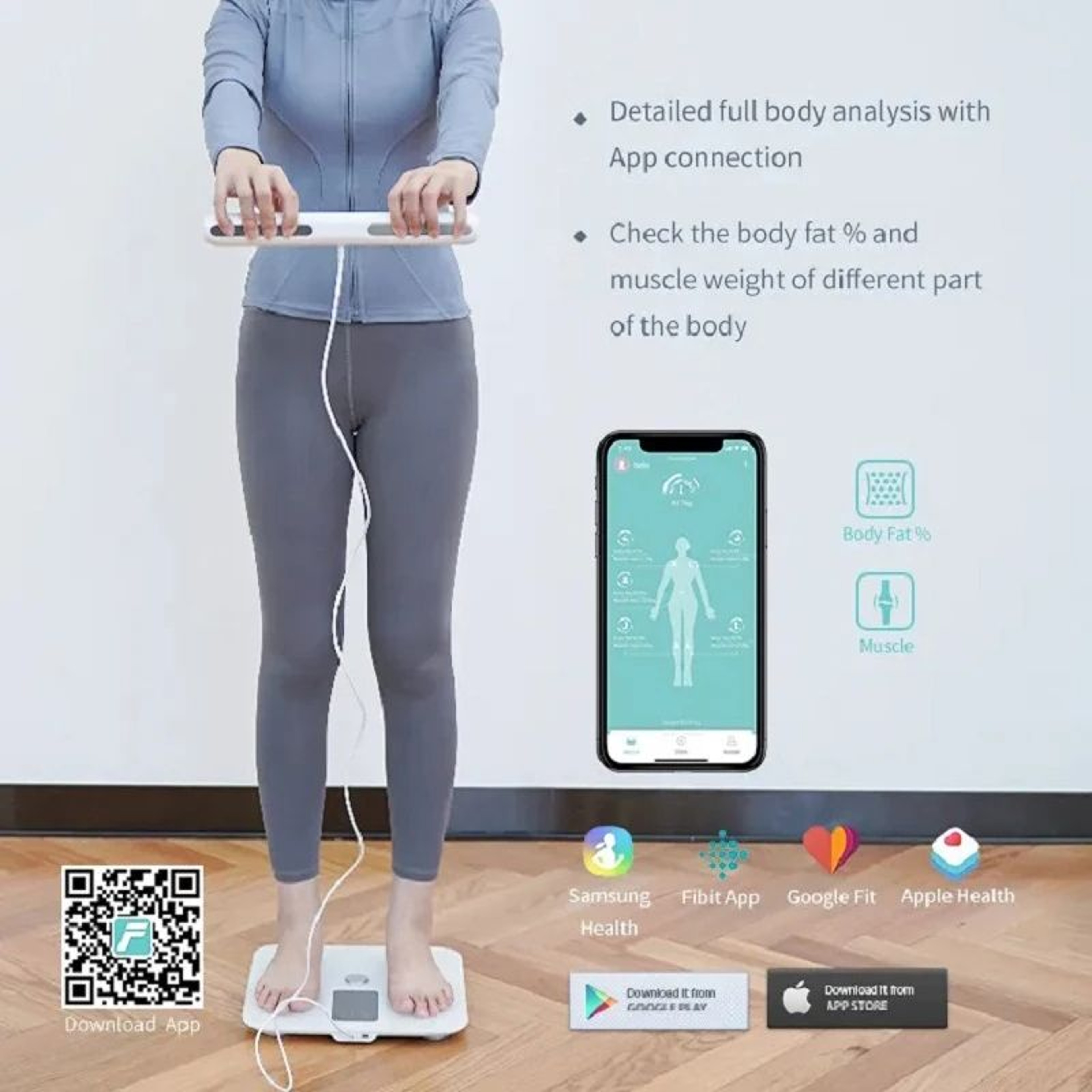 Smart Bioimpedance Scale Highly Accurate Digital Display Body Fat Scale Body Composition Analyzer S 4