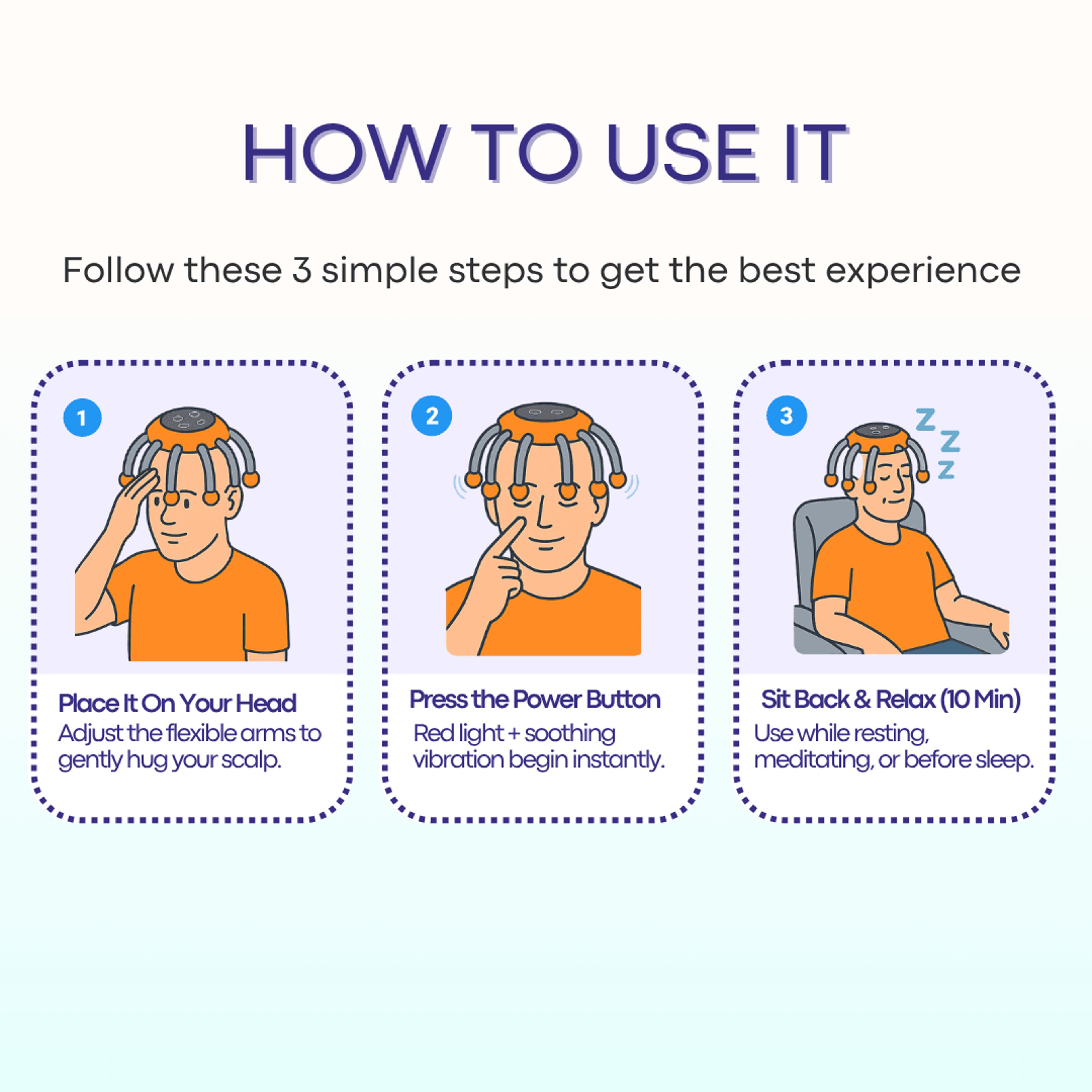 Smart TMS Vibration Scalp Head Massager with Red Light, Octopus Massage Machine for Stress Relief – view 8