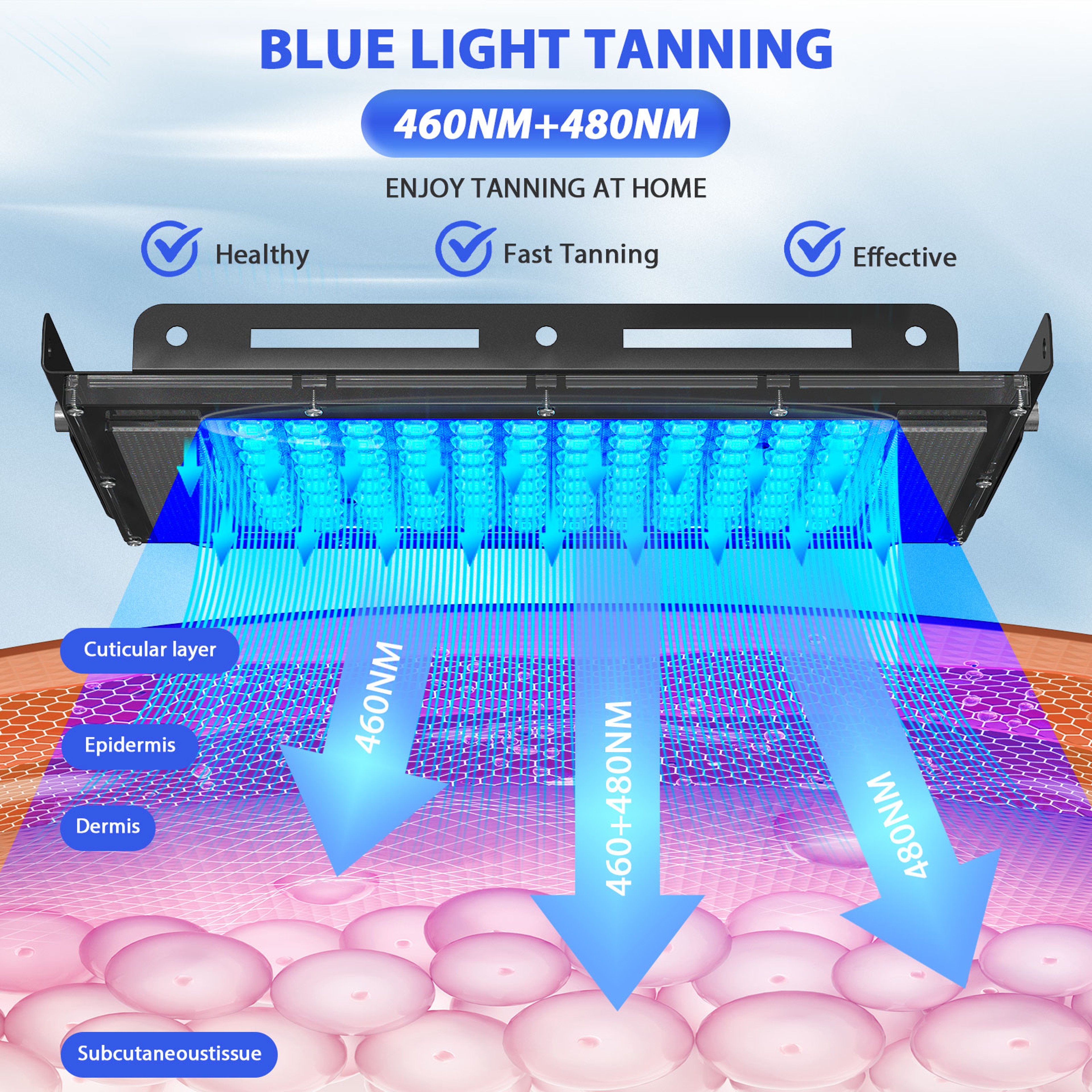 Ultraviolet Tanning Lamp Tripod Solarium Lamp for Tanning Body, Blue Light Wavelength, Skin Care – view 3