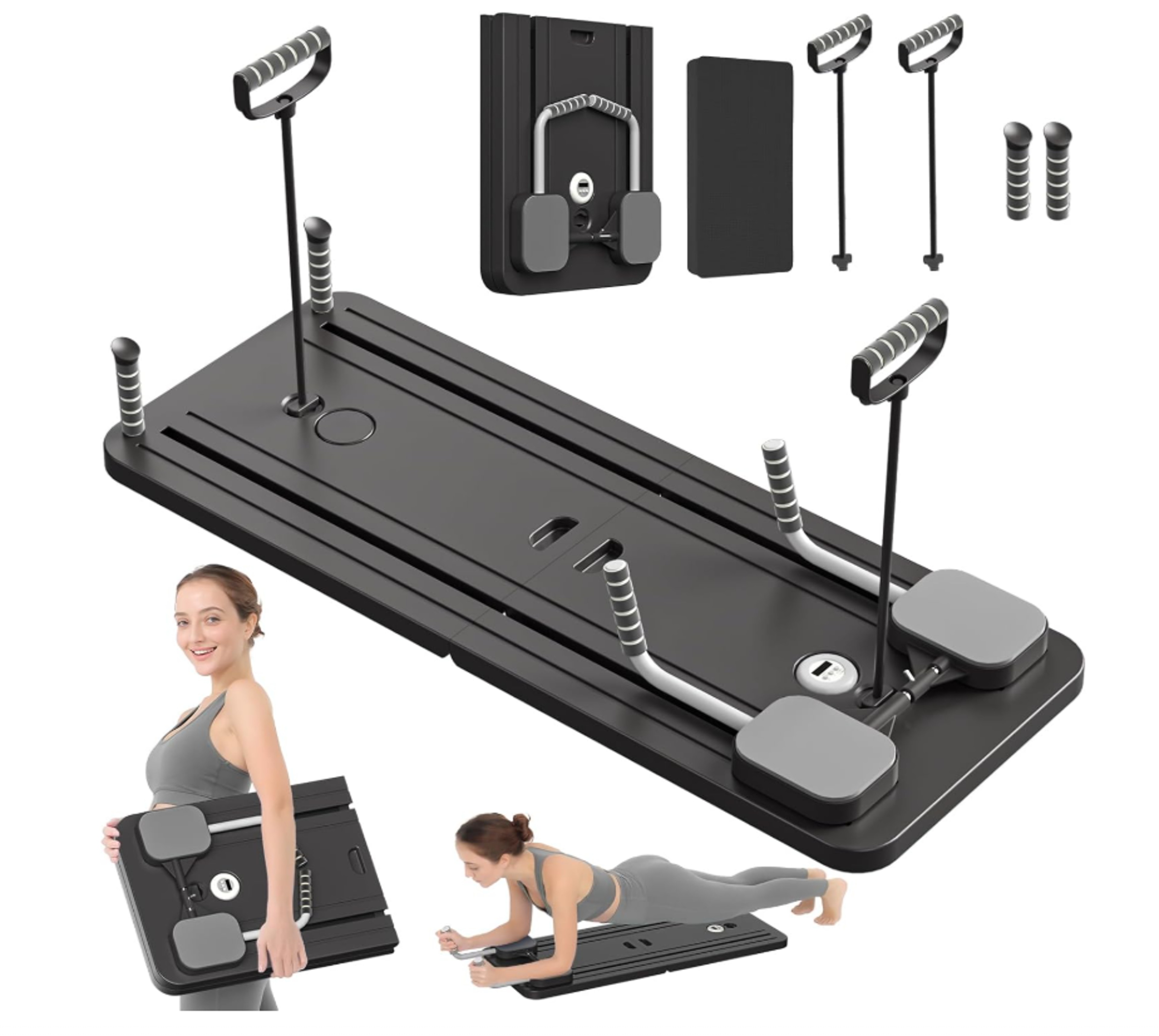 Adjustable Pilates Board Home Workout Machine Foldable Ab  Pushup Workout Board Yoga Reformer With  5
