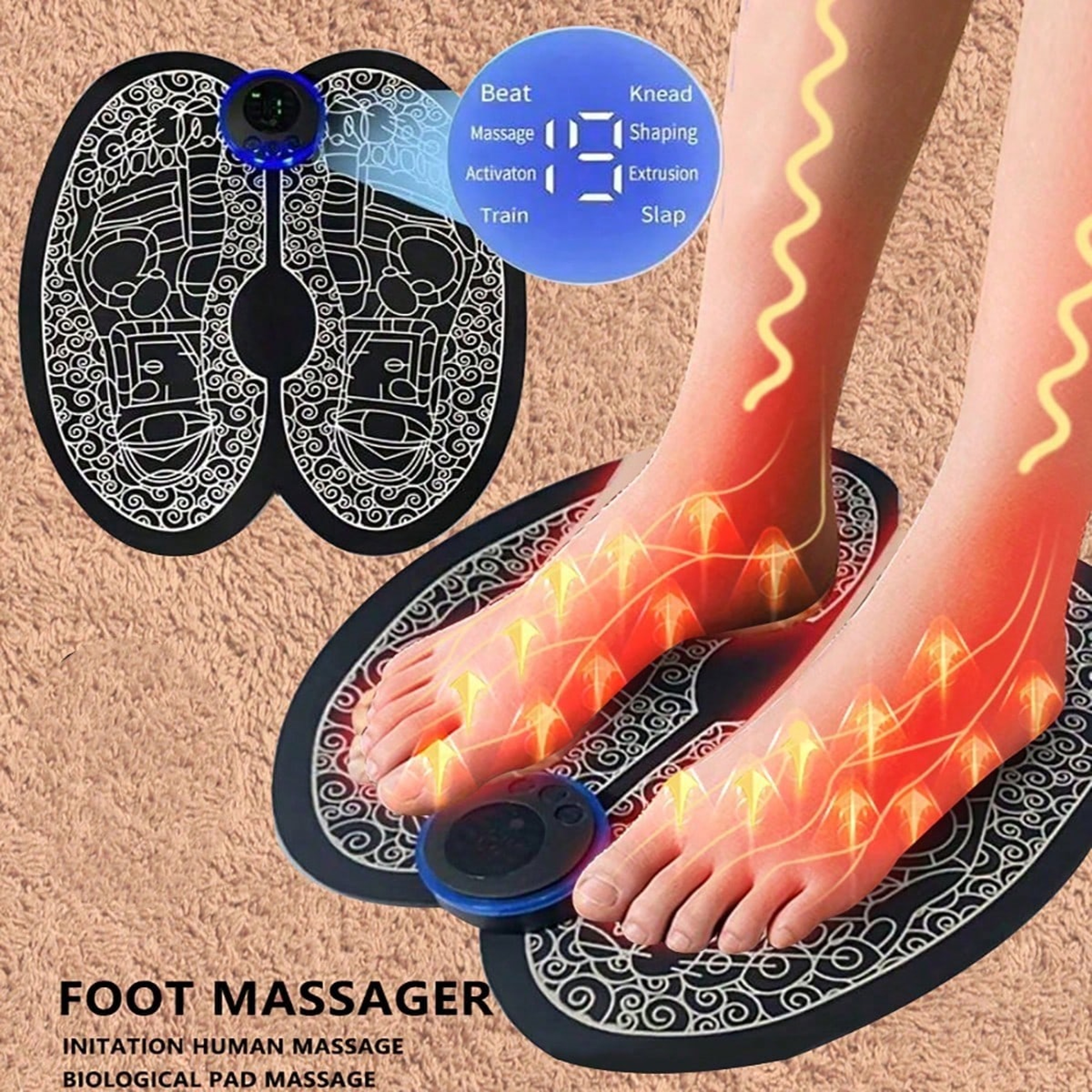 Rechargeable Electric Foot Massager Portable Cordless Foot Massage Device Improves Blood Circulatio 0