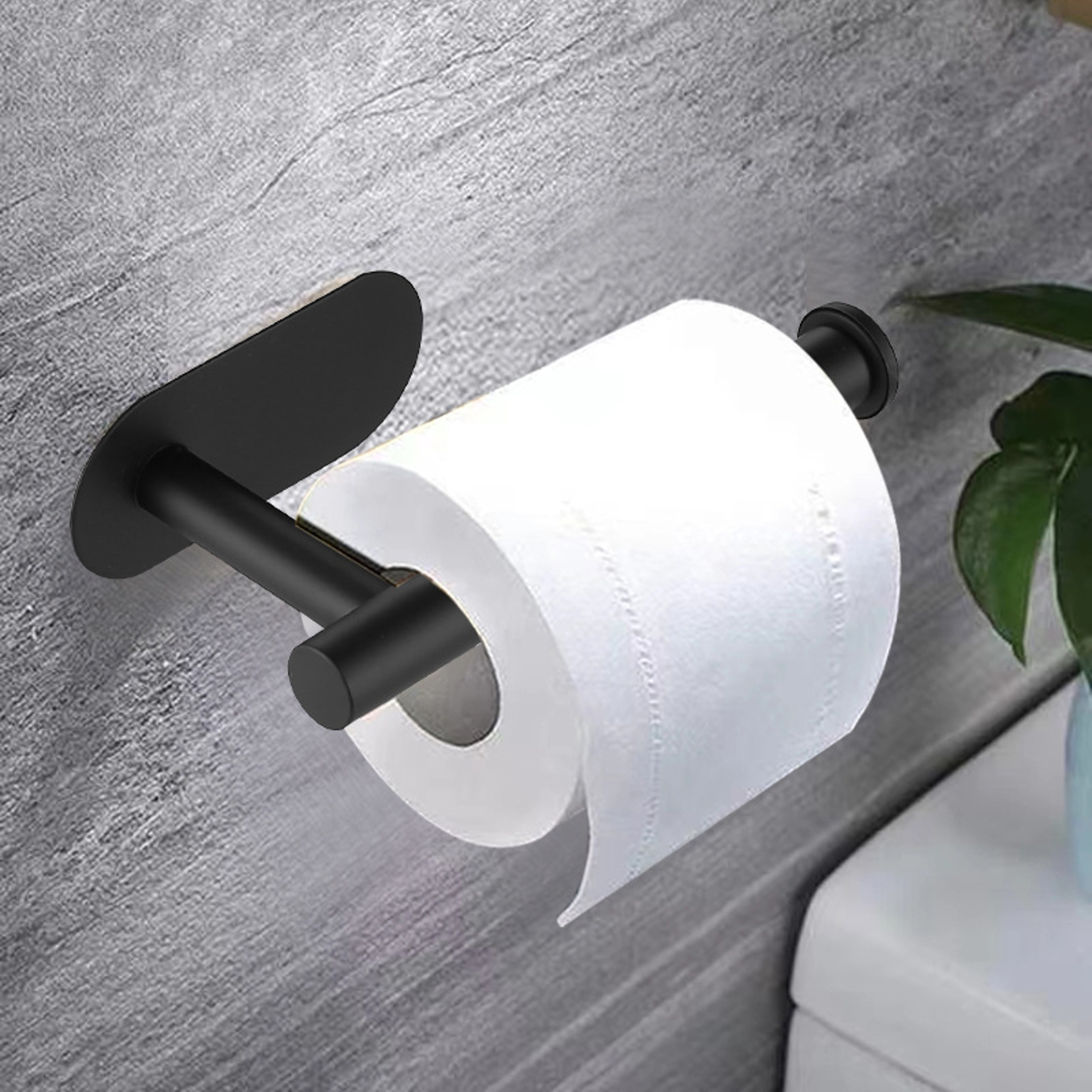 Stainless Steel Adhesive Toilet Paper Holder No Drill Waterproof Bathroom Tissue Stand 1