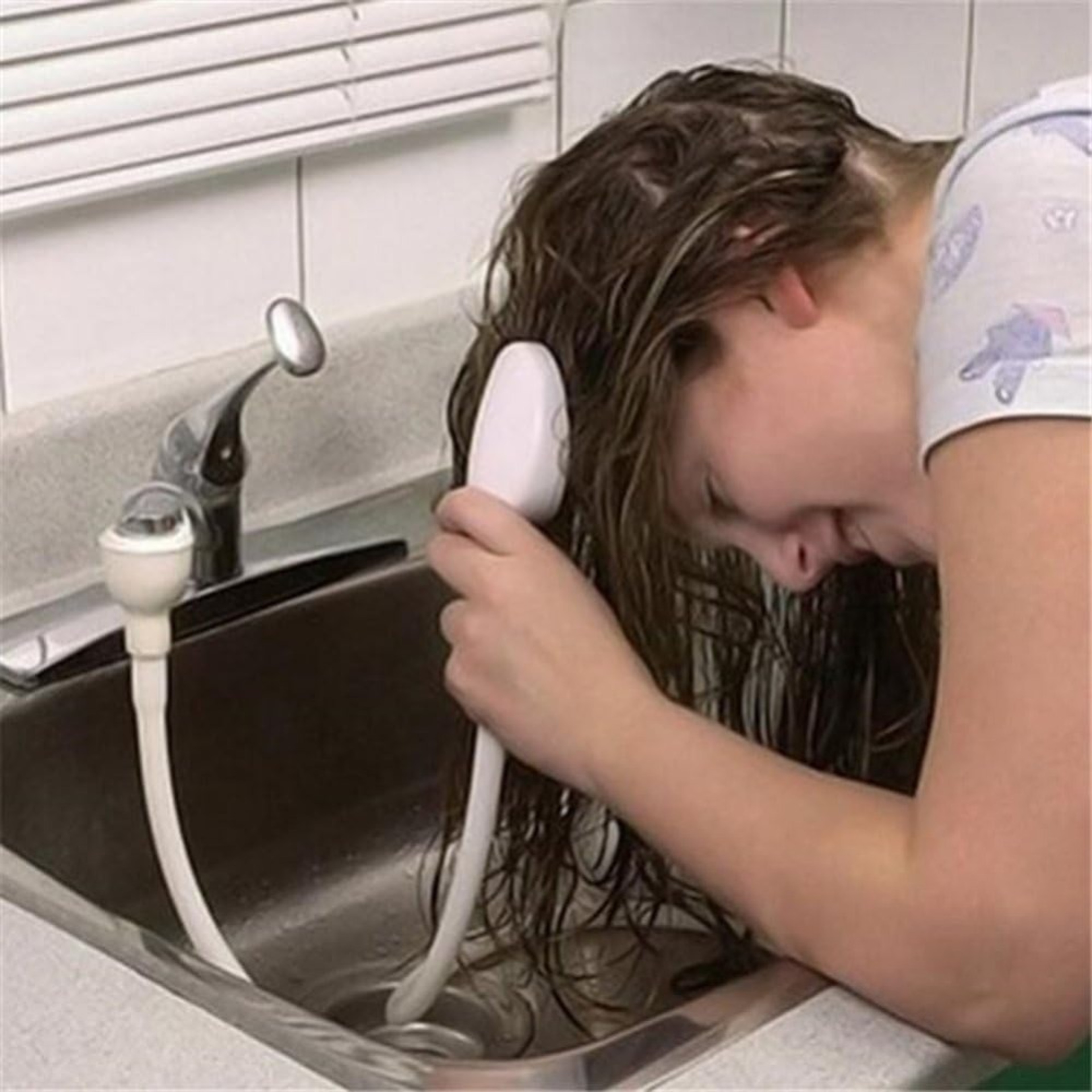 Universal Faucet Shower Attachment with Flexible Sink Sprayer Hose for Hair Washing, Pet Bathing & Cleaning – view 5