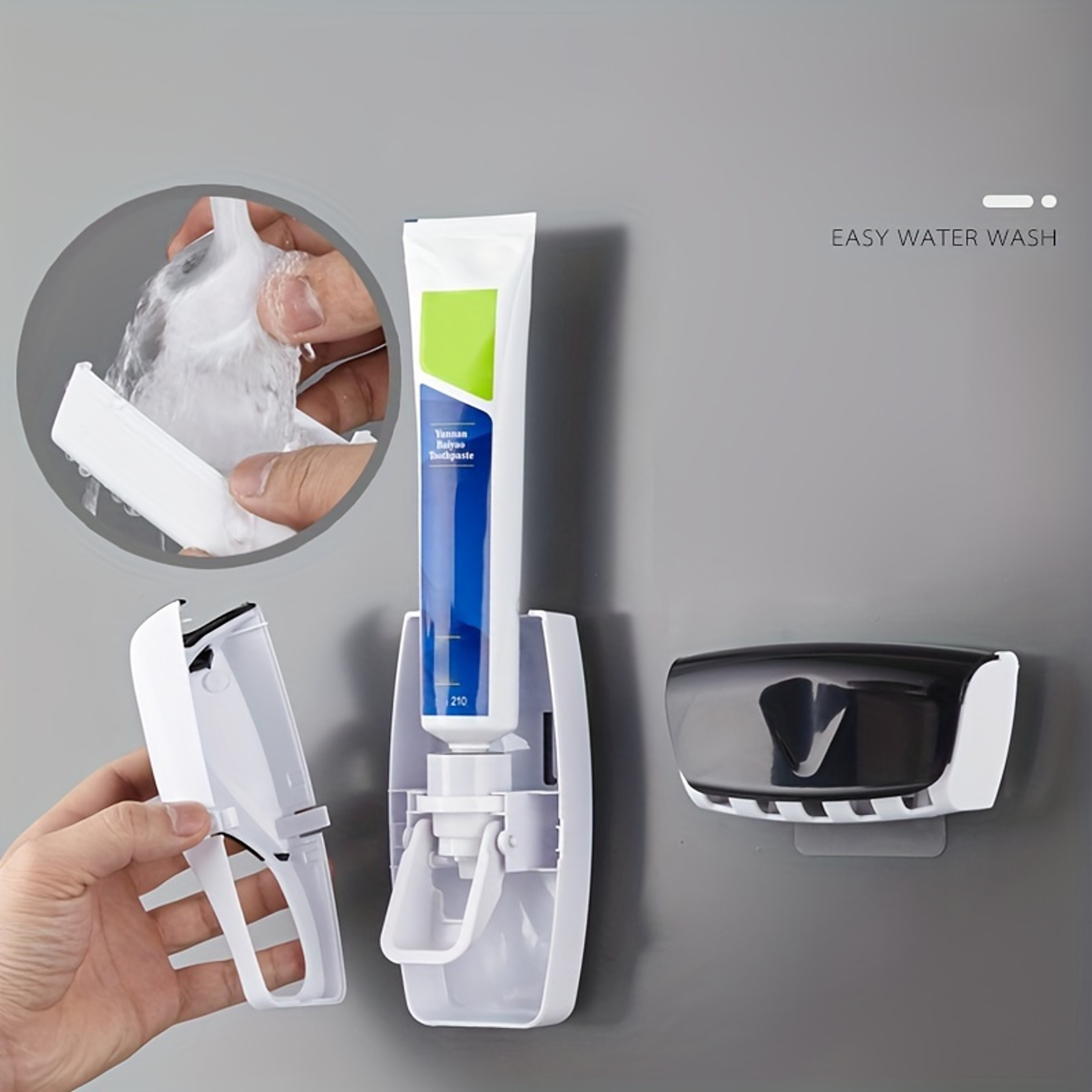 Space Saving Wall Mounted Toothbrush Holder With Automatic Toothpaste Dispenser And Cup Organizer 2