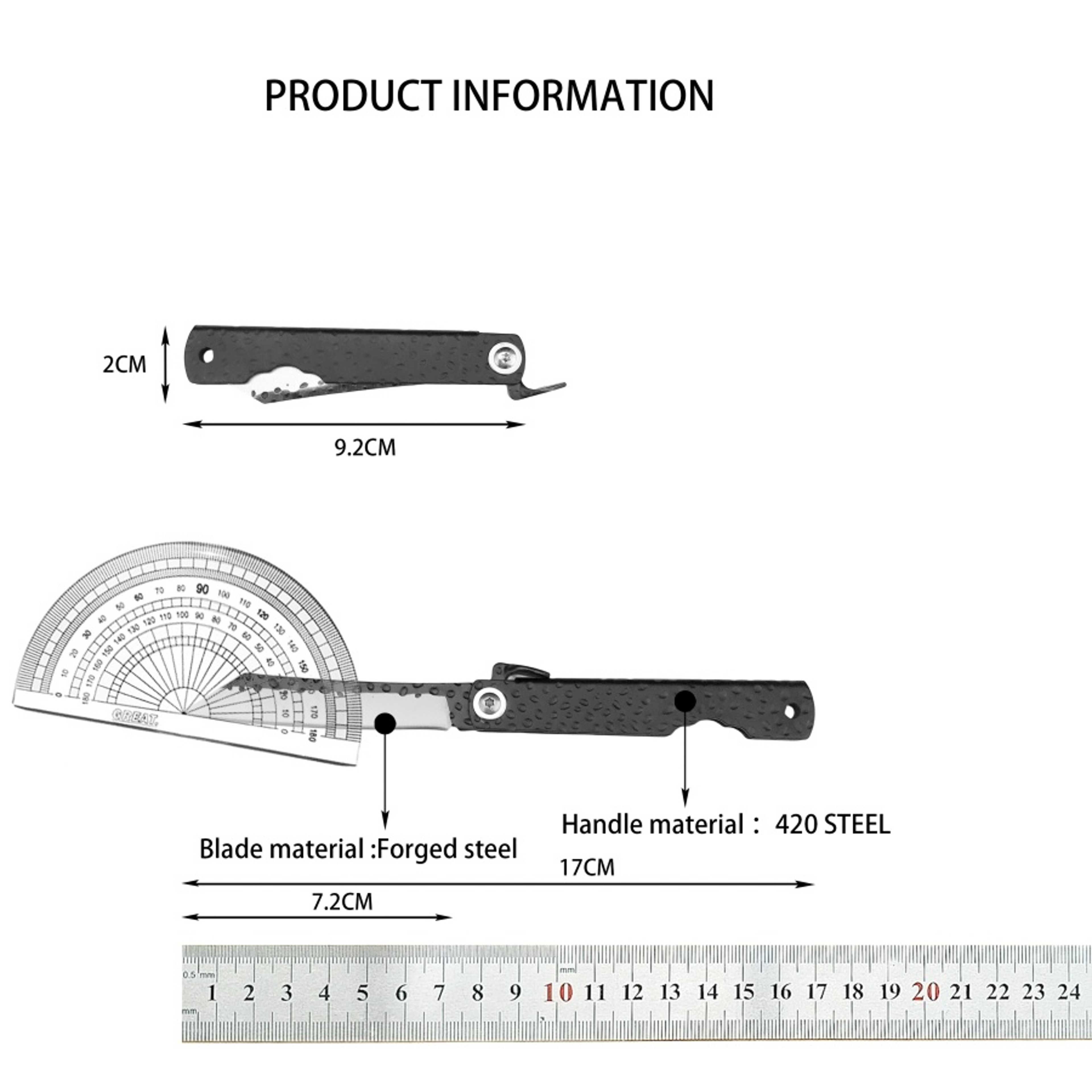 Portable EDC Folding Pocket Knife With Leather Case For Camping  Everyday Carry 6