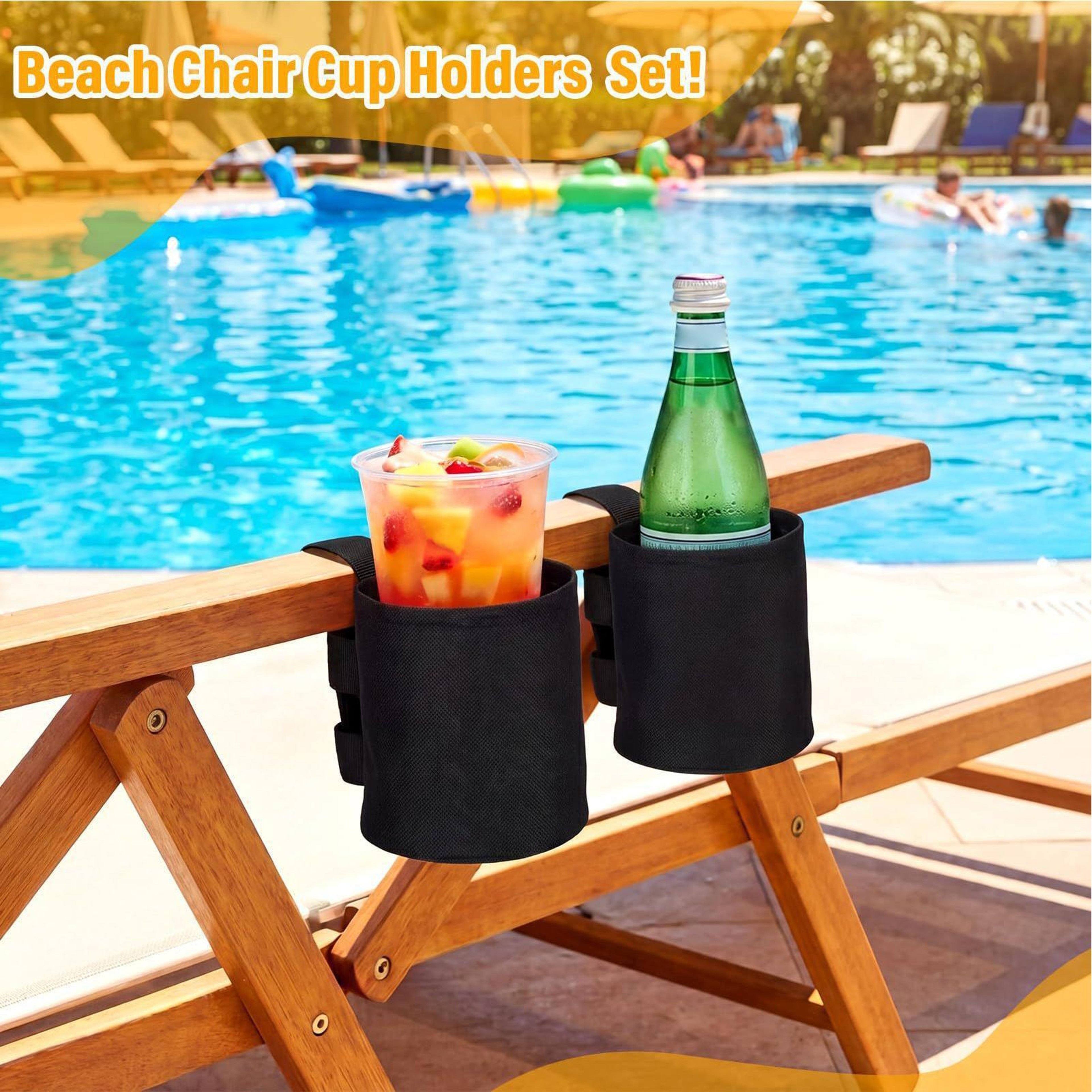 Beach Chair Cup Holder Organizer Waterproof Mesh Chair Drink Holder 4