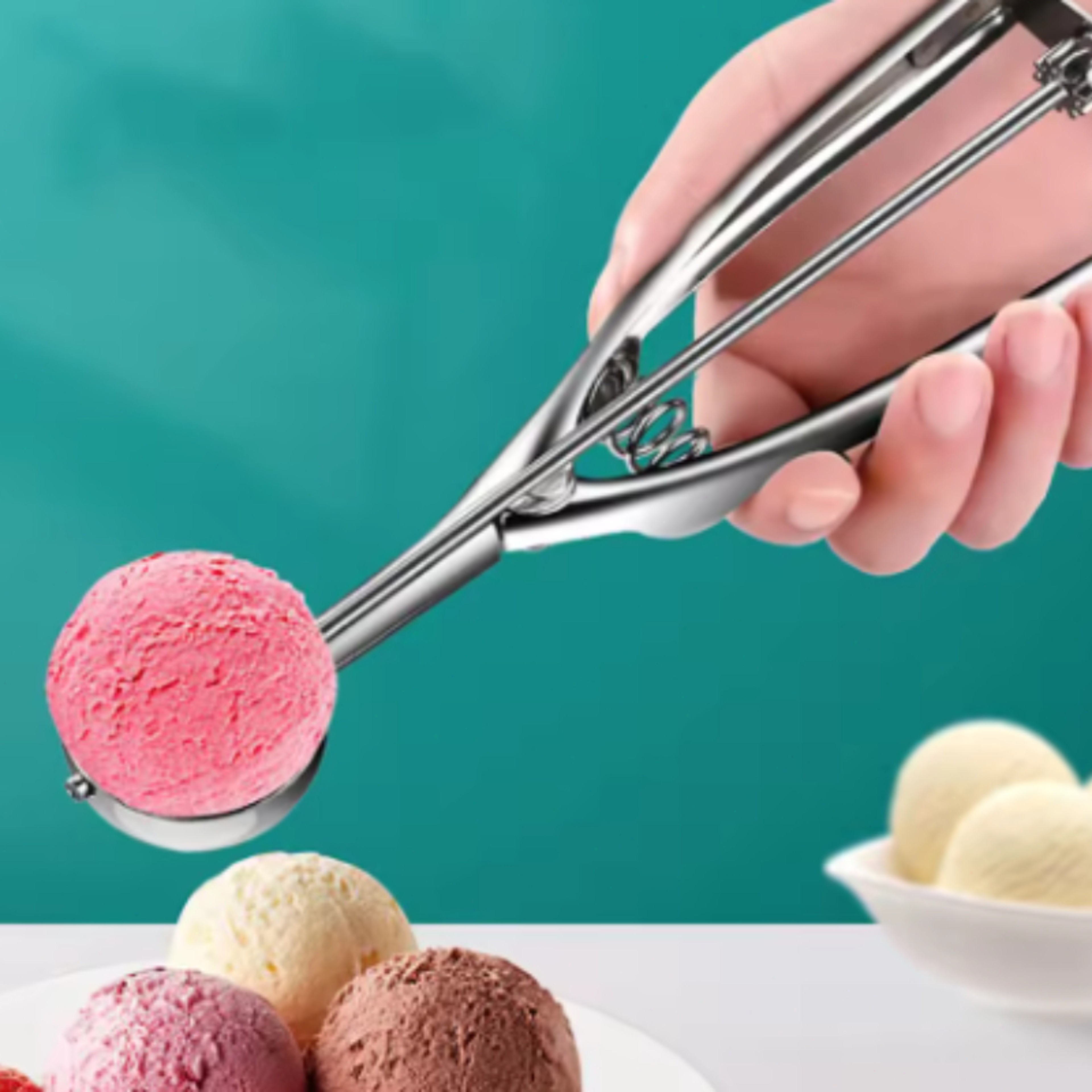 Premium Ice Cream Scoop Stainless Steel Dessert Spoon For Hard Ice Cream  Fruit 1