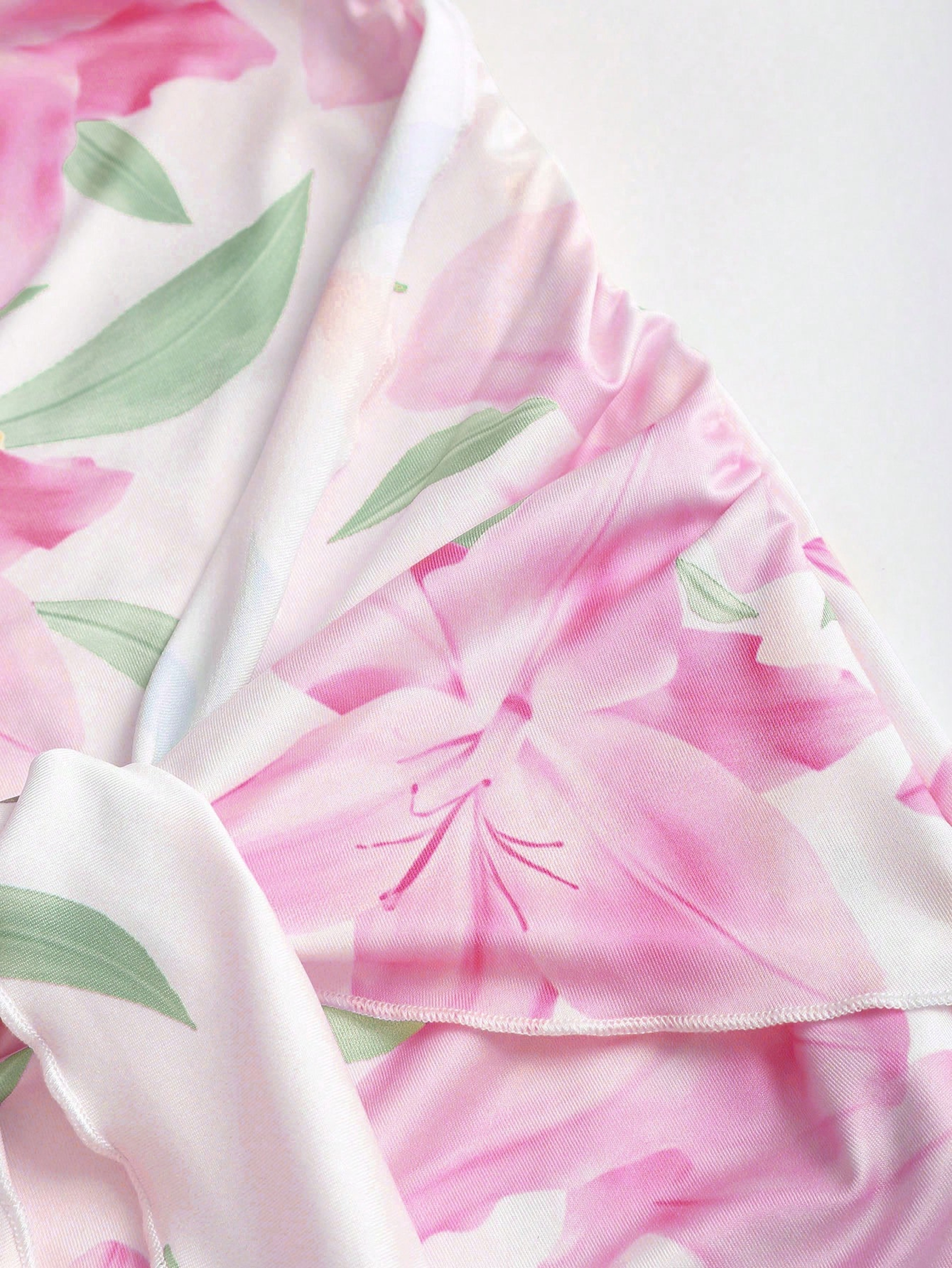 Strapless Floral Dress For Women With Lily Print Waist Tie  Bodycon Mini Fit 1