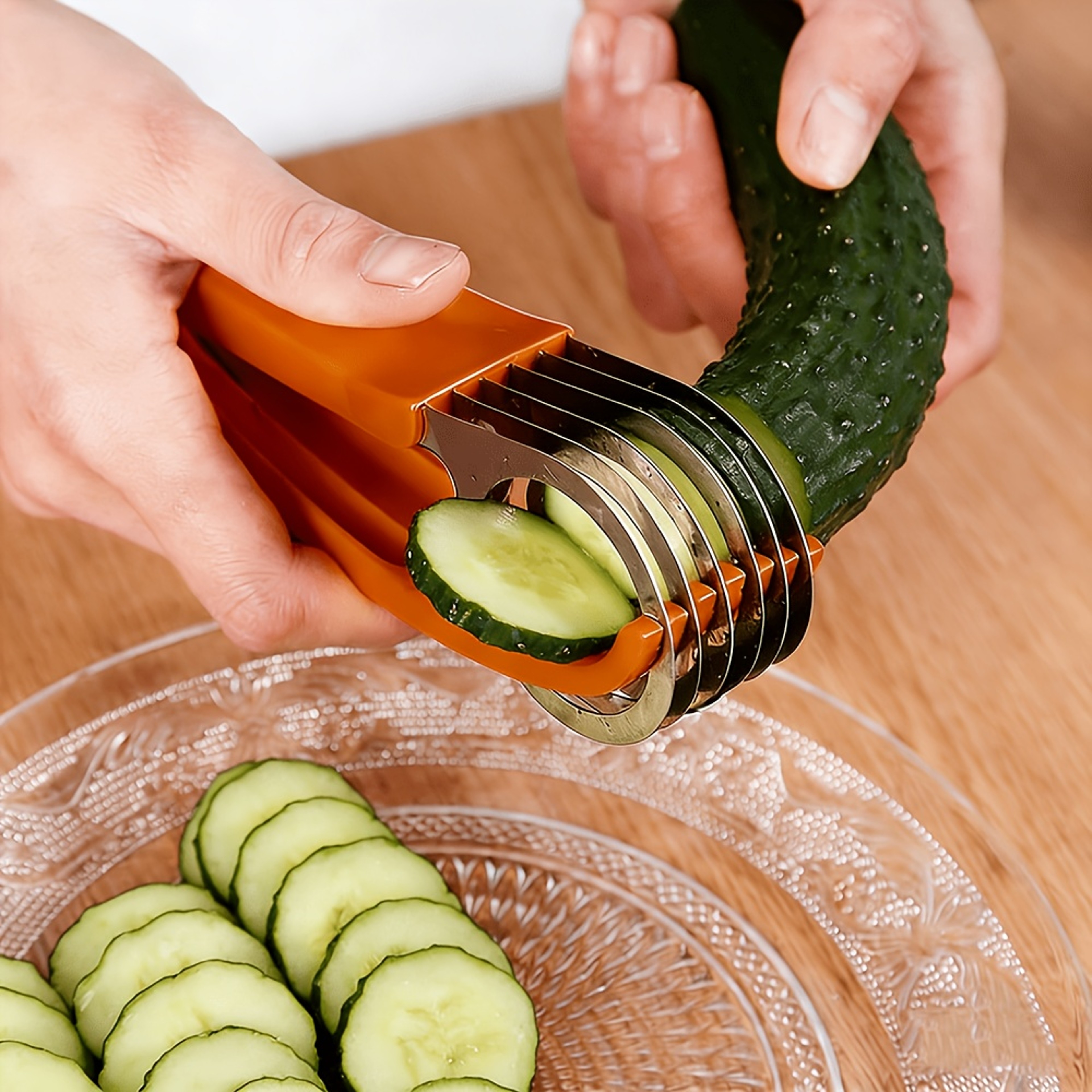 Quick Slice Banana Slicer Stainless Steel Fruit Slicer Kitchen Fruit Cutter 3