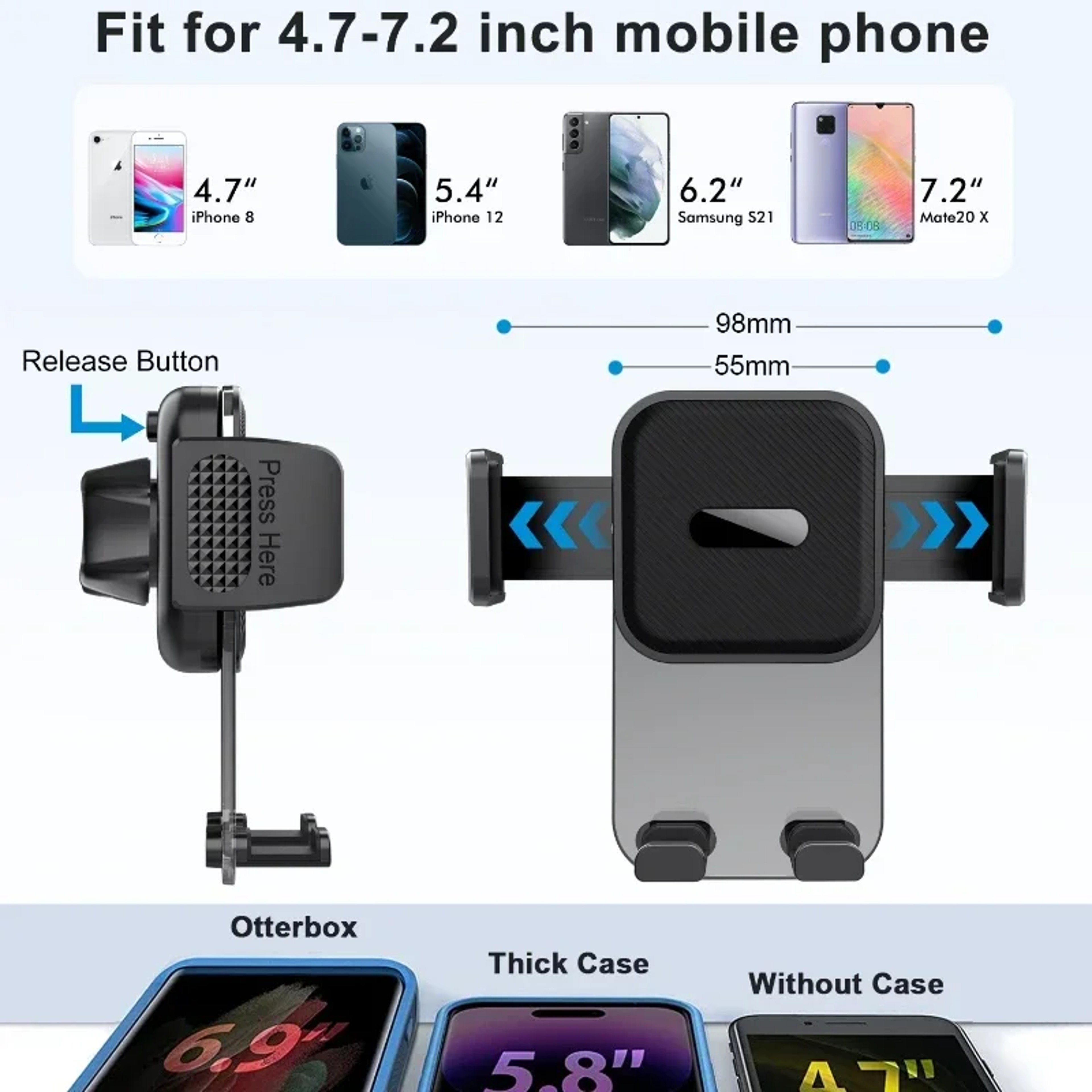 Universal Car Phone Holder With Rotation Dashboard  Windshield Phone Mount For Smartphones 3
