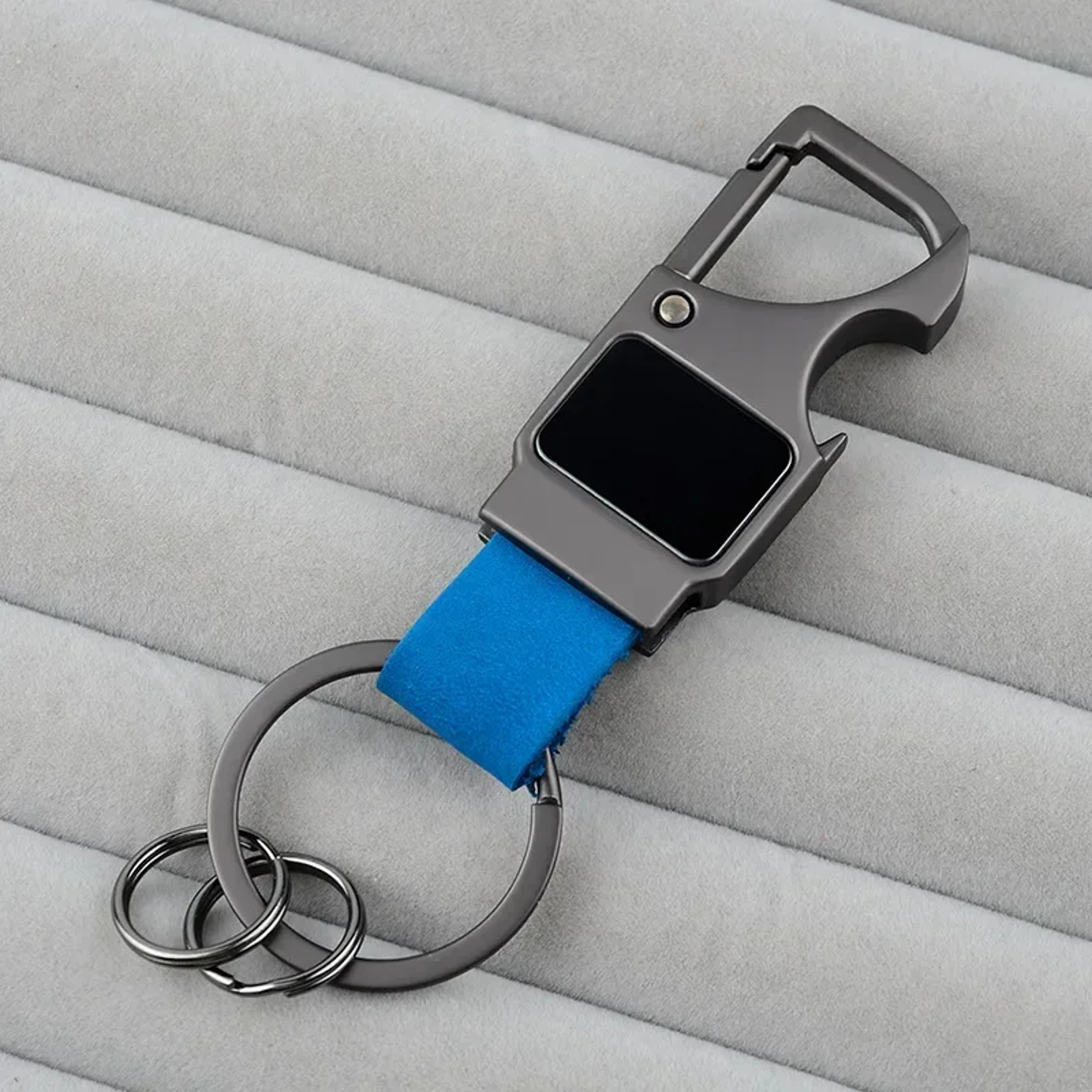 Personalized Bottle Opener Keychain Genuine Leather Custom Engraved Metal Keyring 6