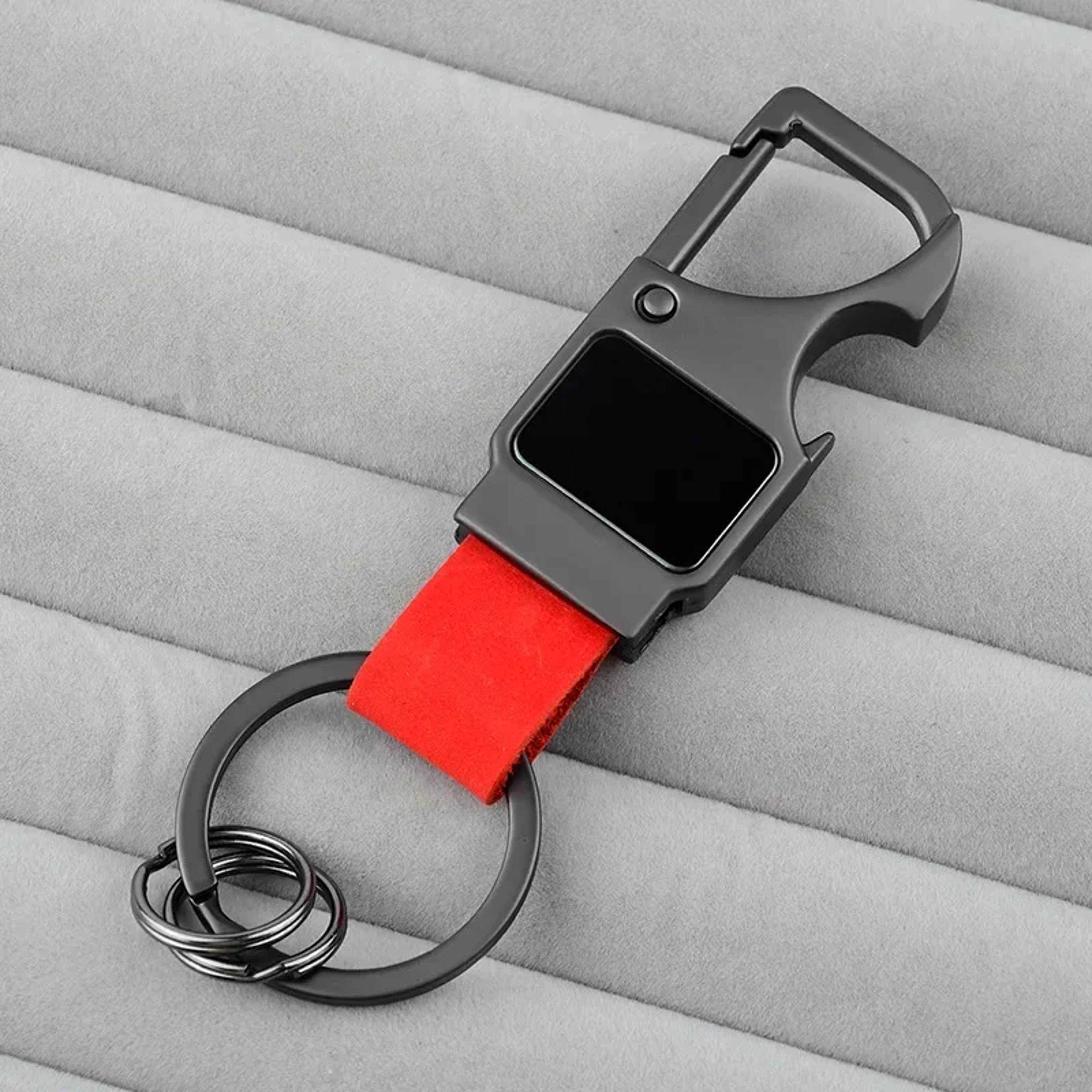 Personalized Bottle Opener Keychain Genuine Leather Custom Engraved Metal Keyring 9