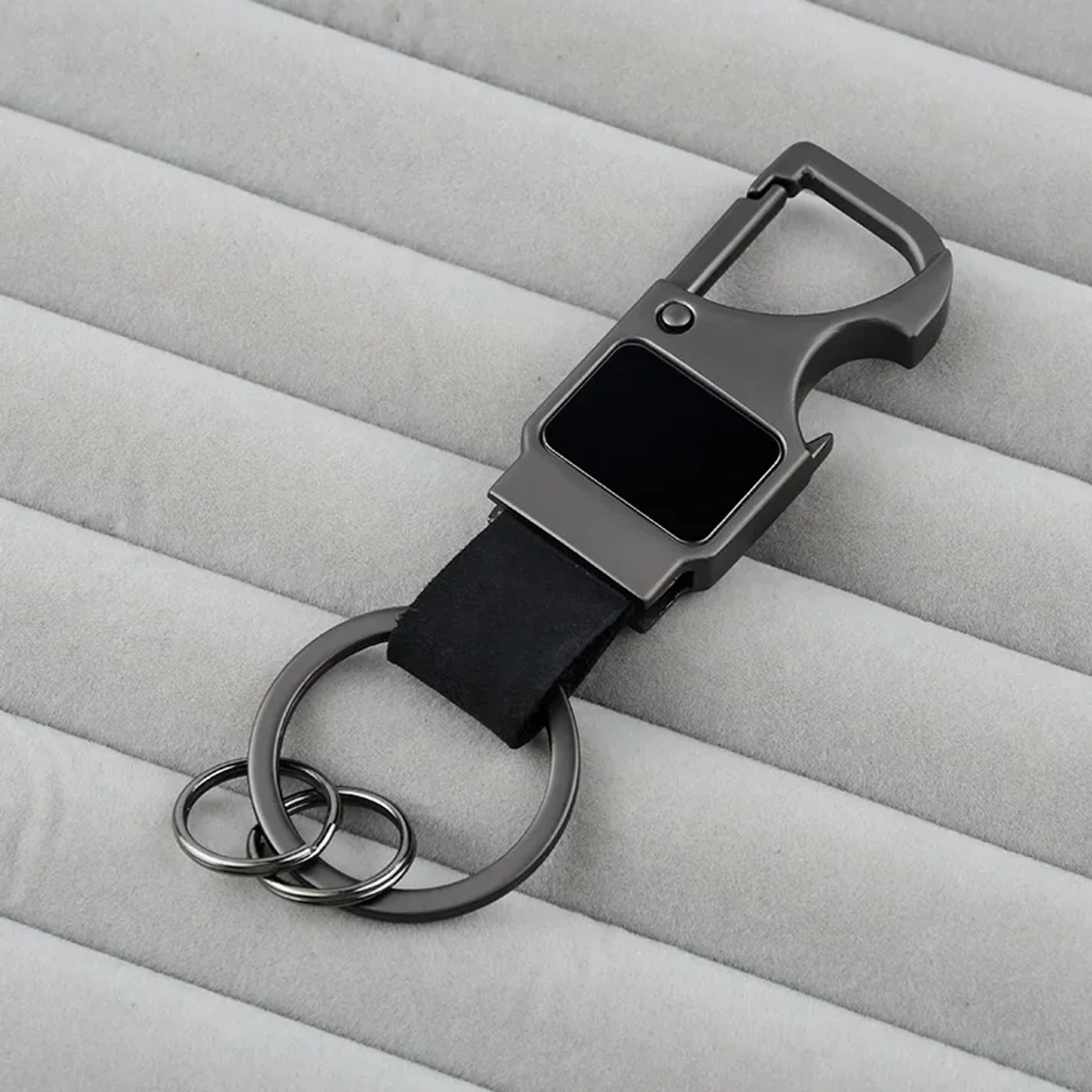 Personalized Bottle Opener Keychain Genuine Leather Custom Engraved Metal Keyring 10