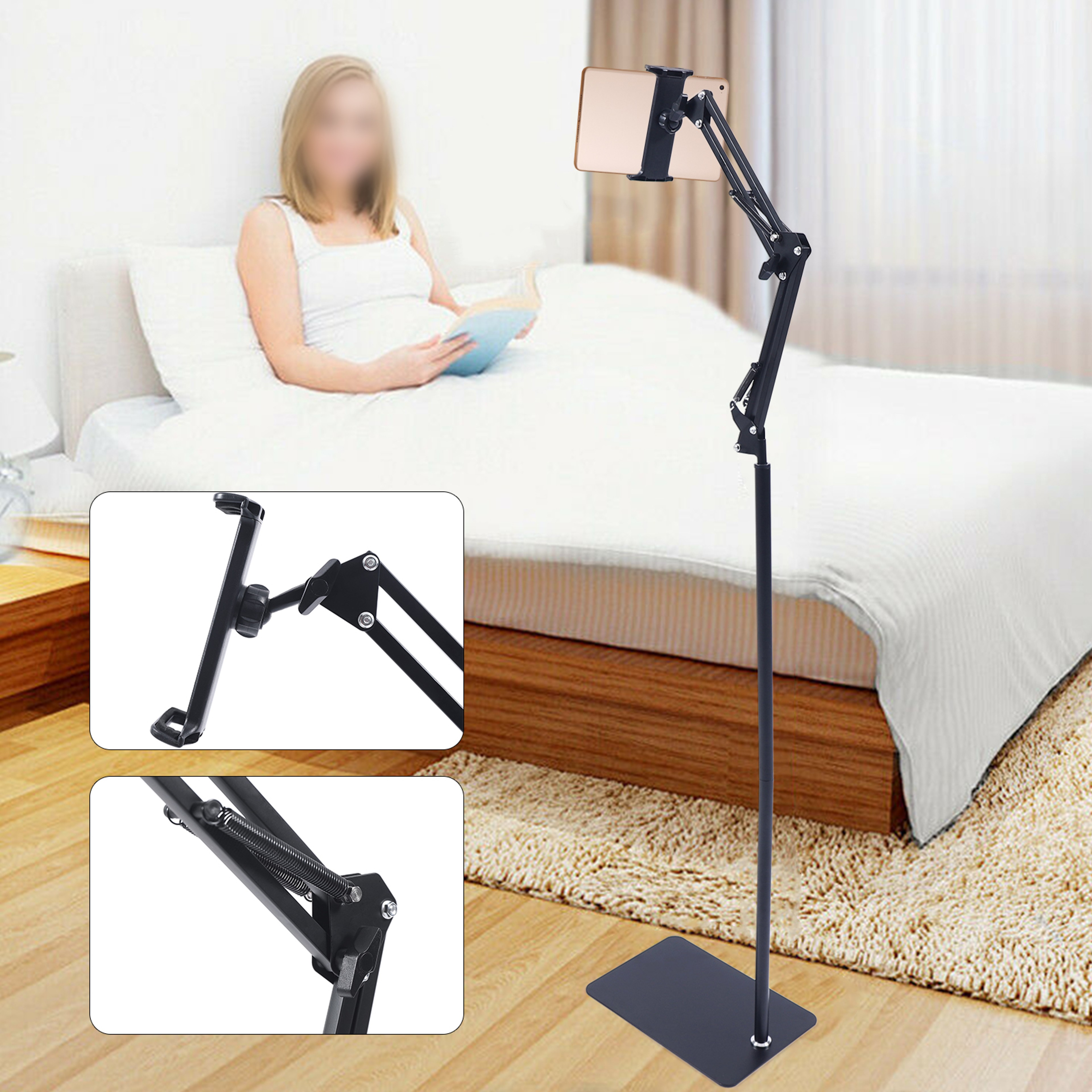 Adjustable Tablet Floor Stand With Swivel Universal Phone  Tablet Holder 3