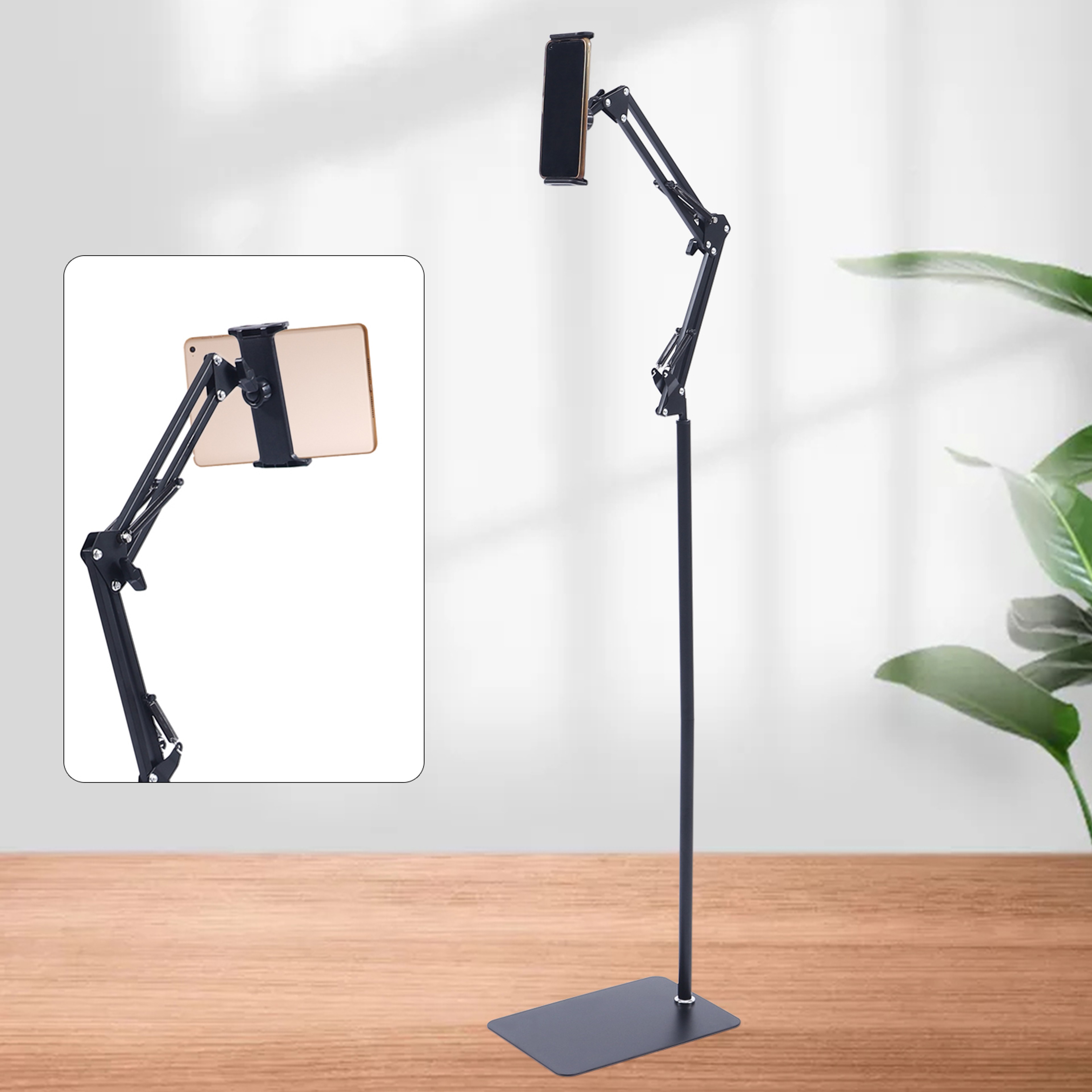 Adjustable Tablet Floor Stand With Swivel Universal Phone  Tablet Holder 5