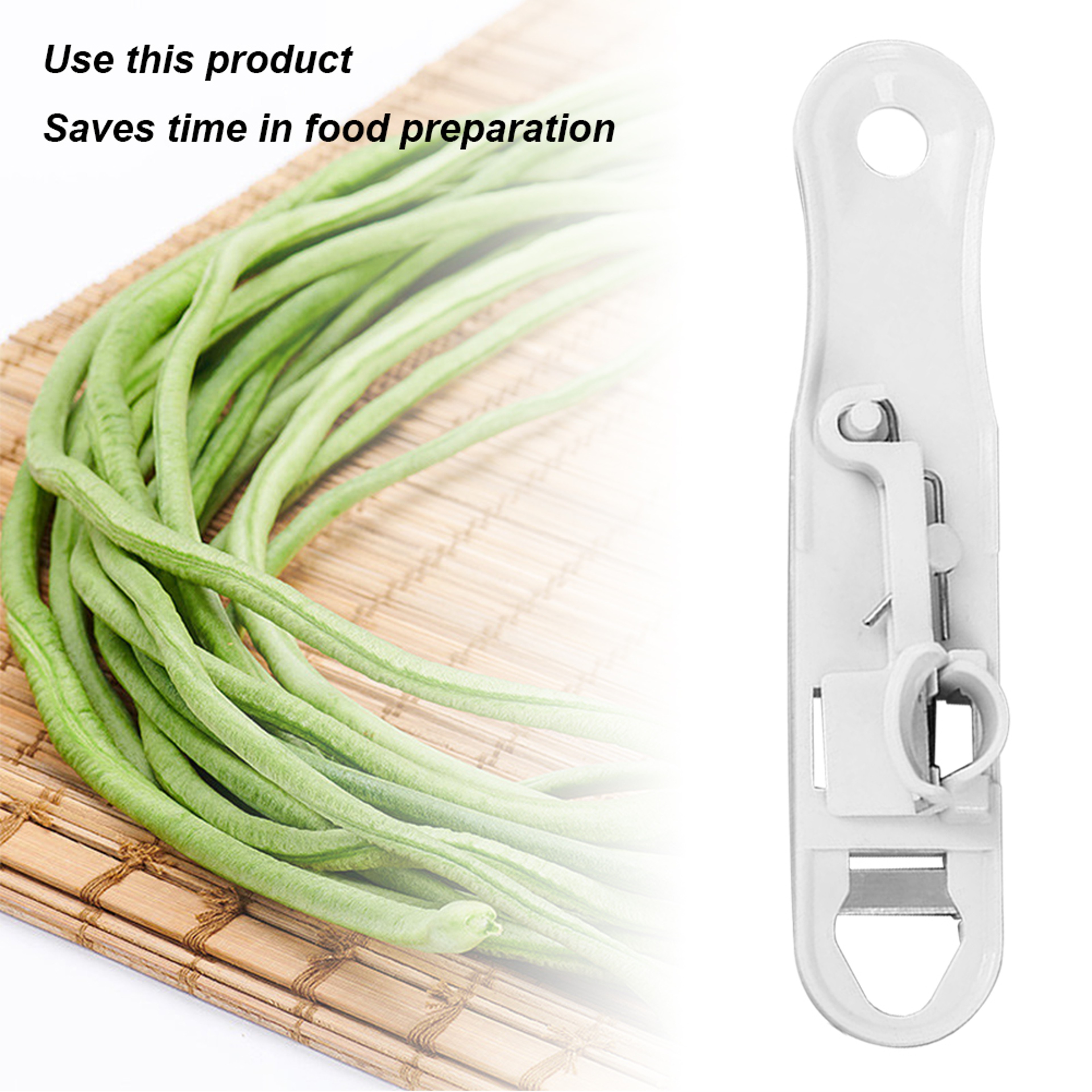 Green Bean Slicer  Bean String Remover Vegetable Cutter Kitchen Gadget 2