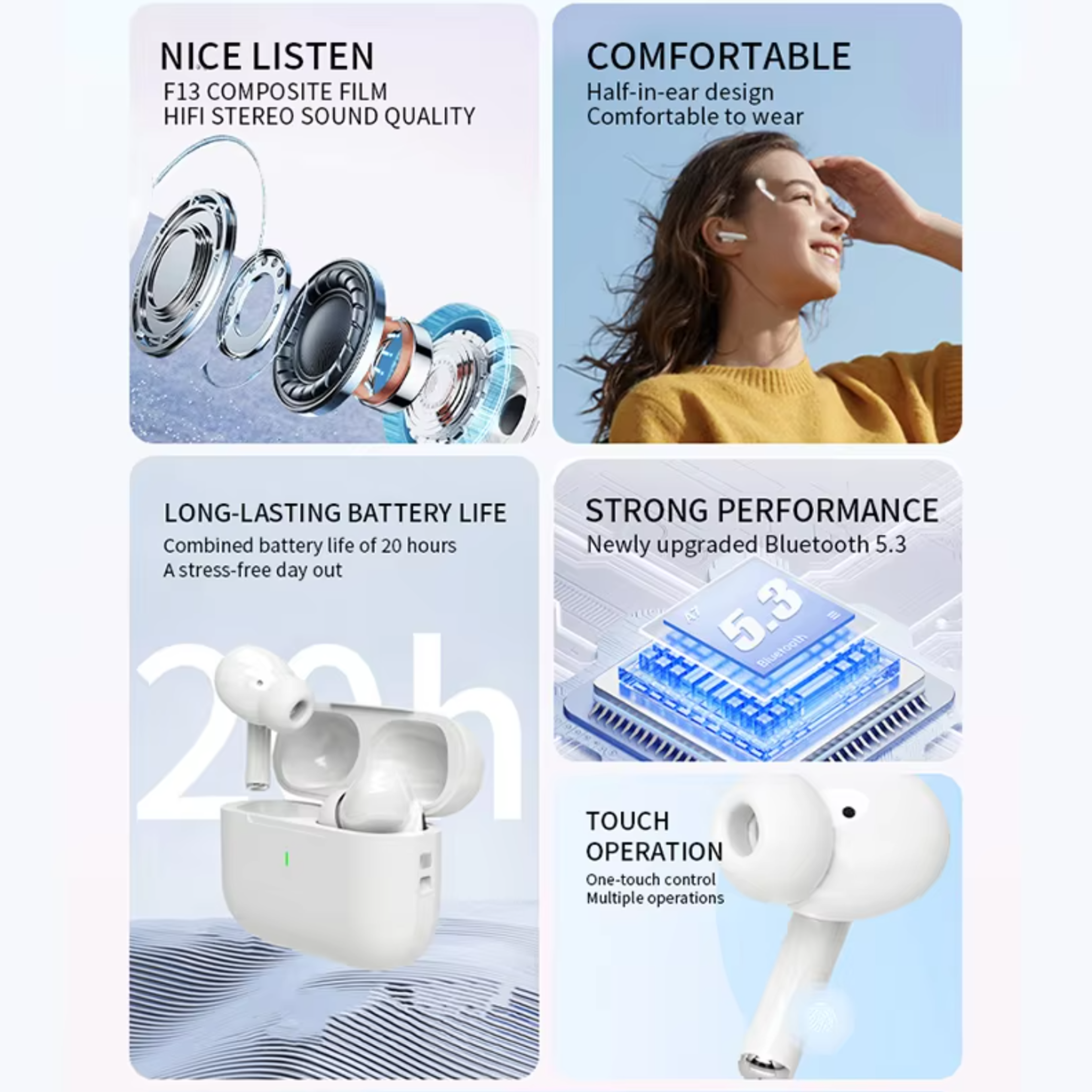 Bluetooth Earbuds With ENC Noise Cancelling For Sports Gaming  Everyday Calls 2