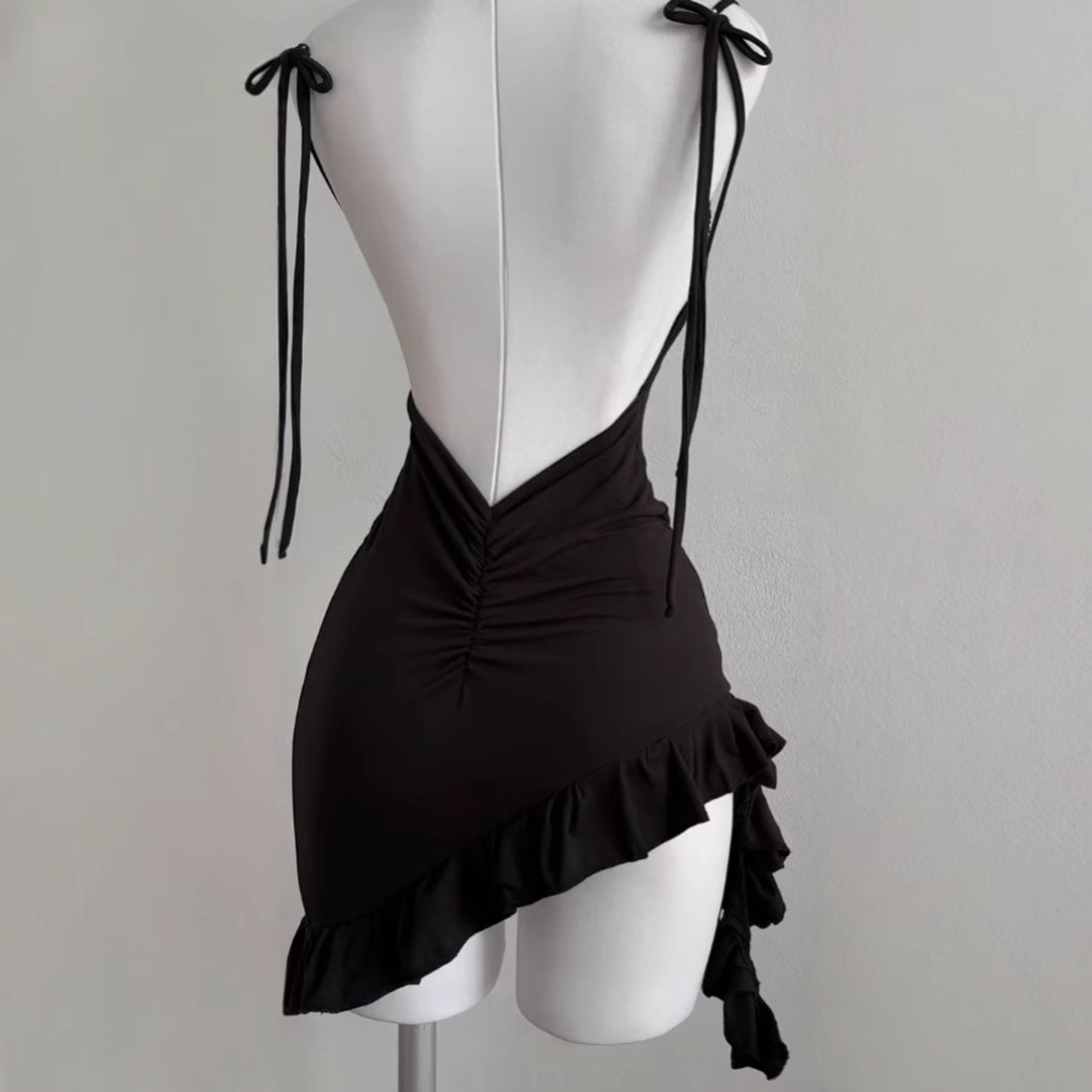 Midnight Allure Backless Mini Dress For Women Lace Up Bodycon Dress For Parties  Summer Nights 2