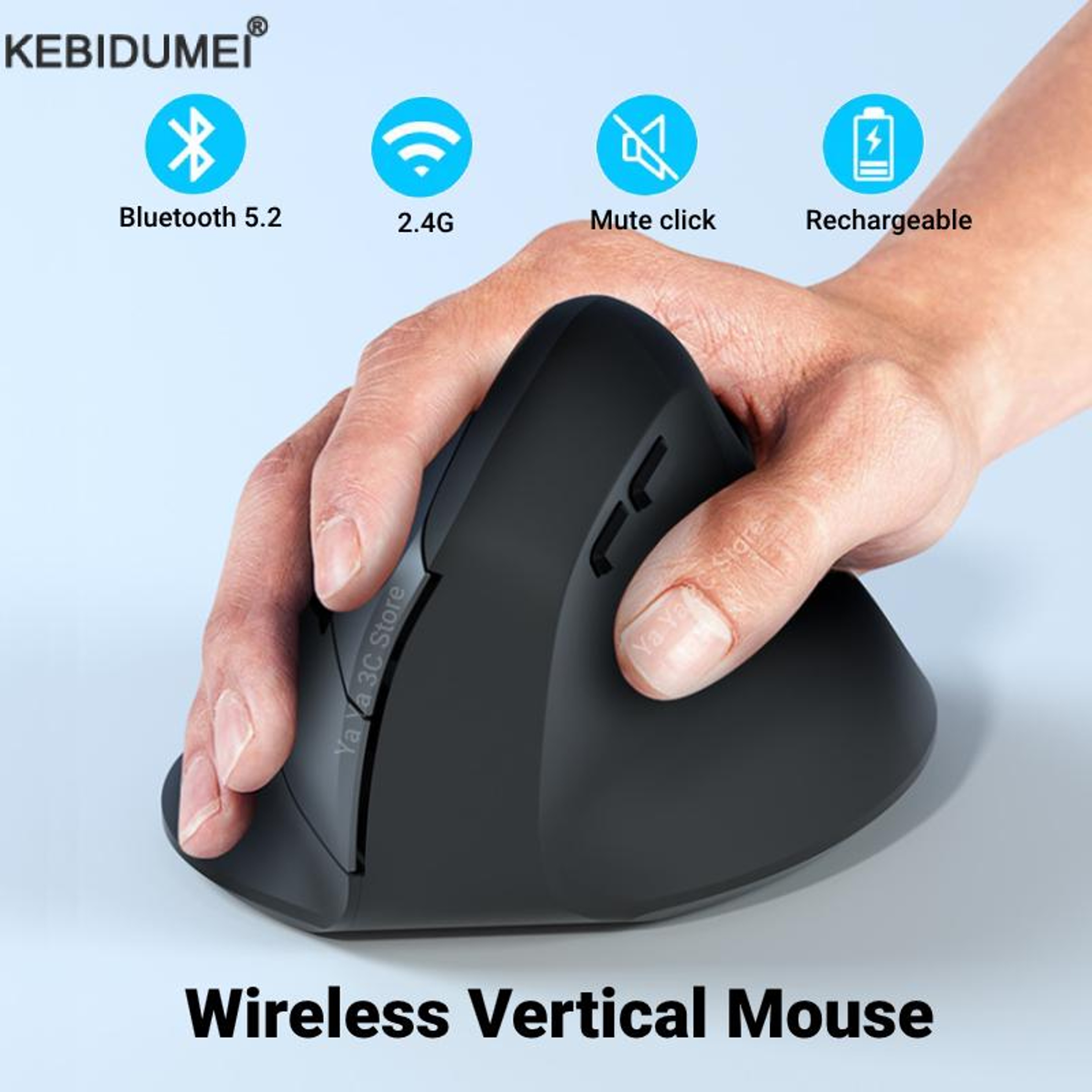 Ergonomic Vertical Mouse Wireless Bluetooth Rechargeable Mouse With Adjustable DPI 1