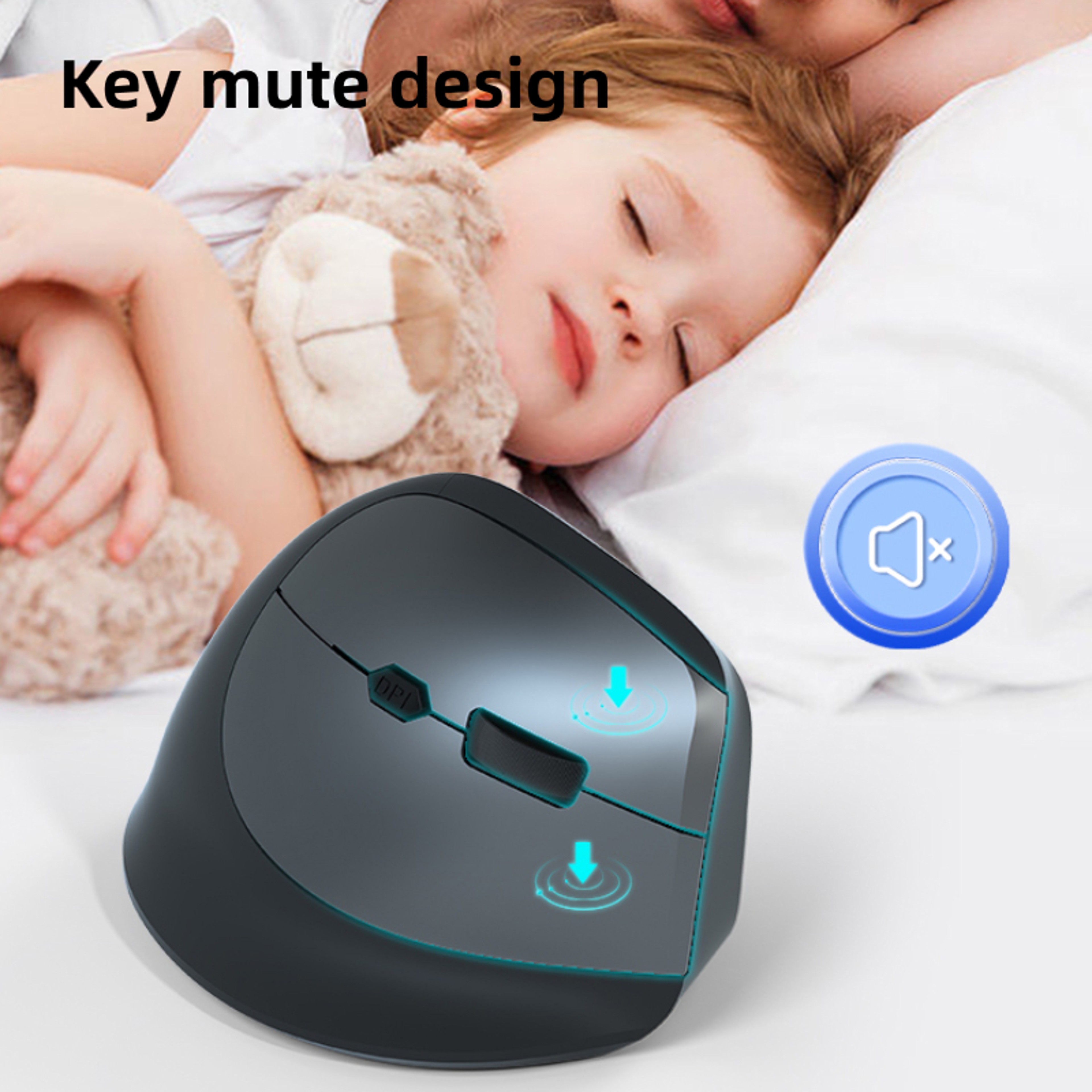 Ergonomic Vertical Mouse Wireless Bluetooth Rechargeable Mouse With Adjustable DPI 2