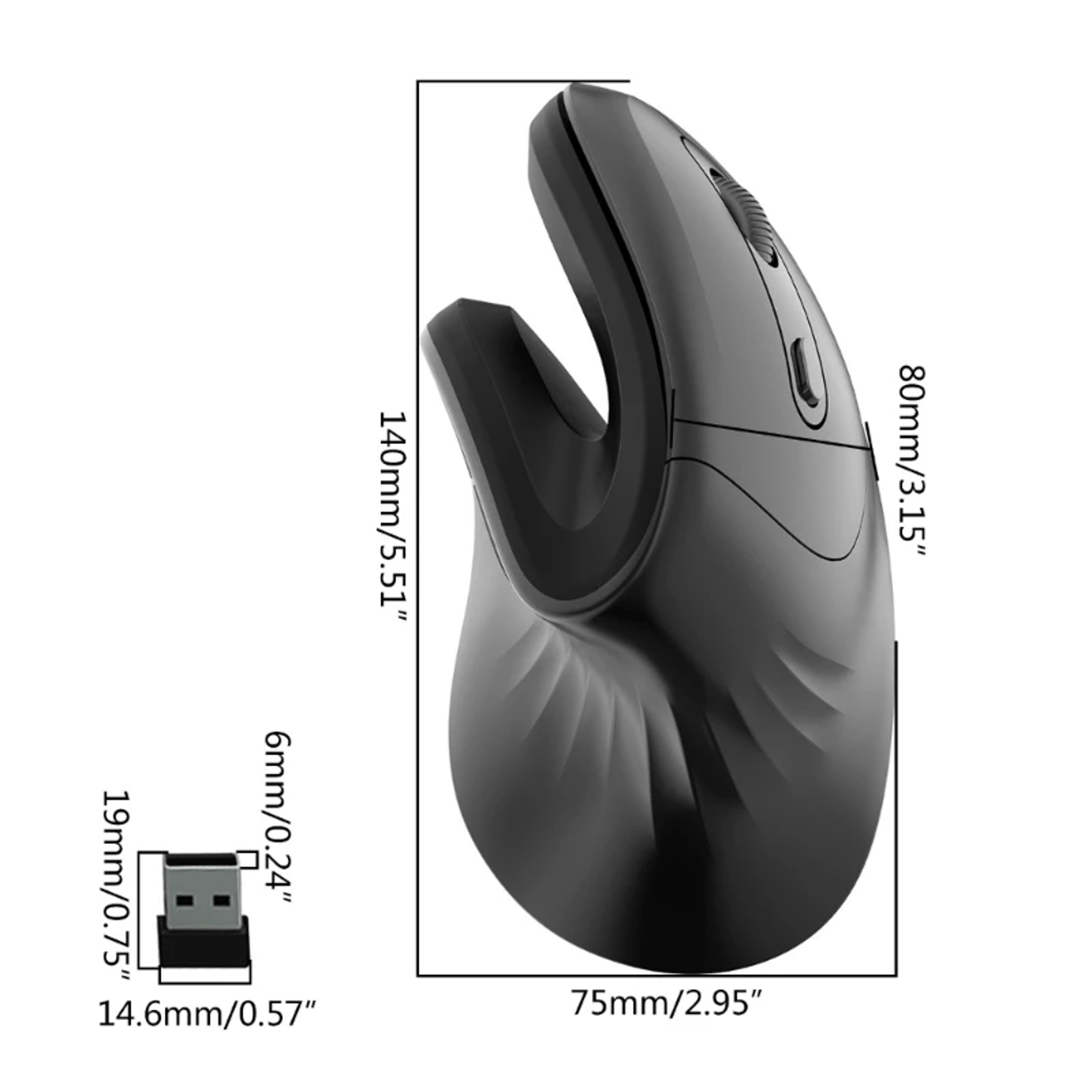 Vertical Mouse Wireless Ergonomic Silent Mouse With Adjustable DPI For Laptop  Desktop 6