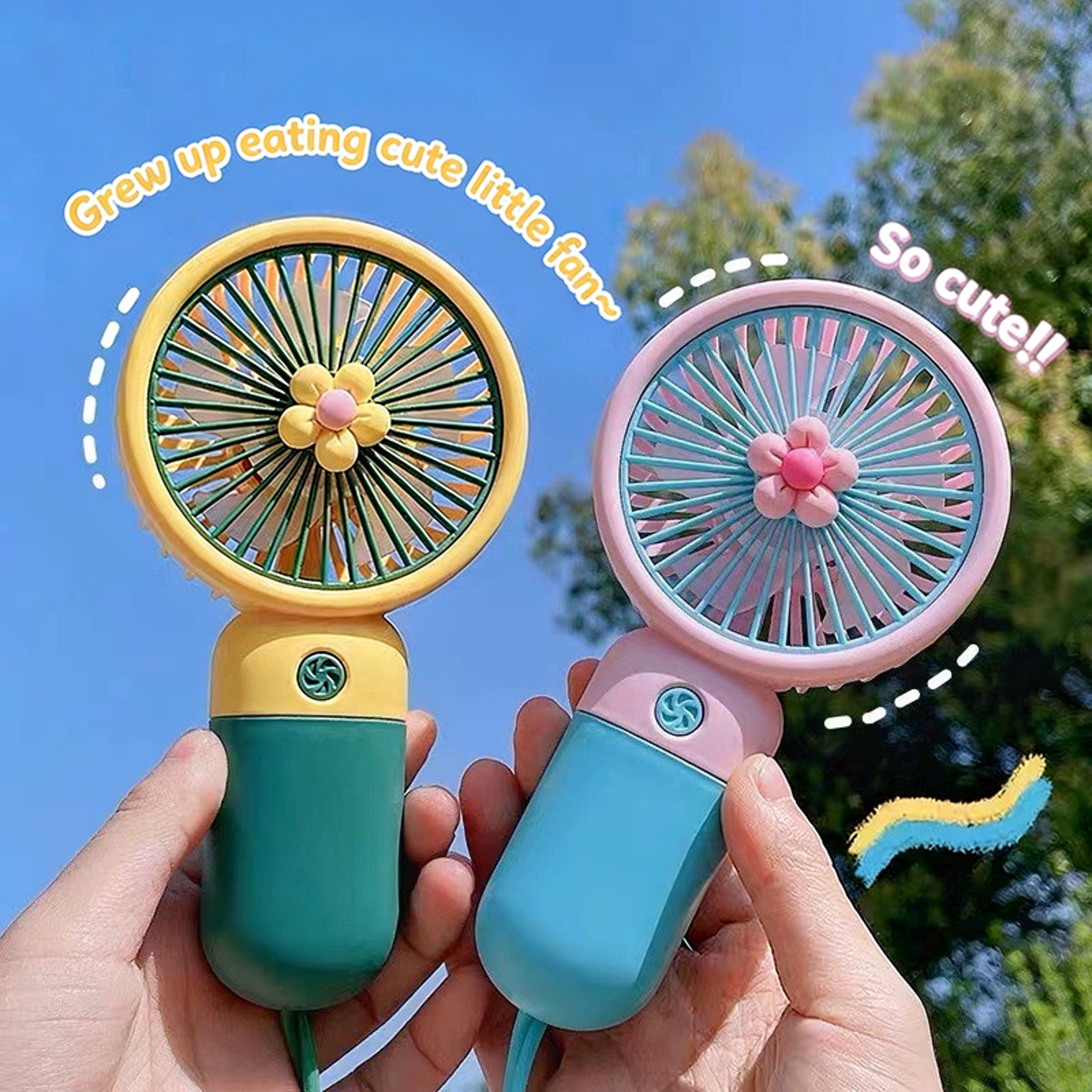 Portable Handheld Fan USB Rechargeable Mini Desk Fan for Travel, Office & Outdoor Cooling – view 2