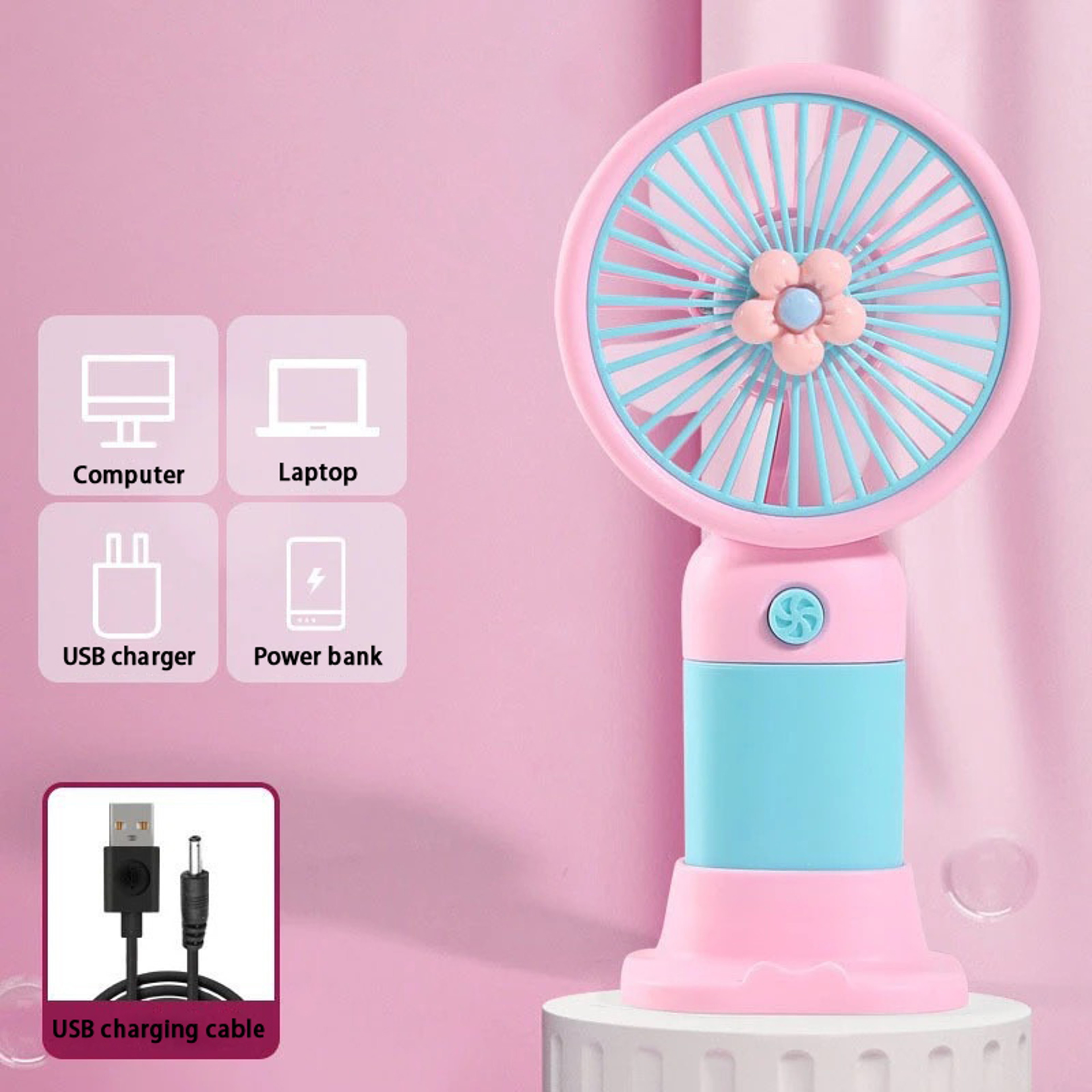 Portable Handheld Fan USB Rechargeable Mini Desk Fan for Travel, Office & Outdoor Cooling – view 10